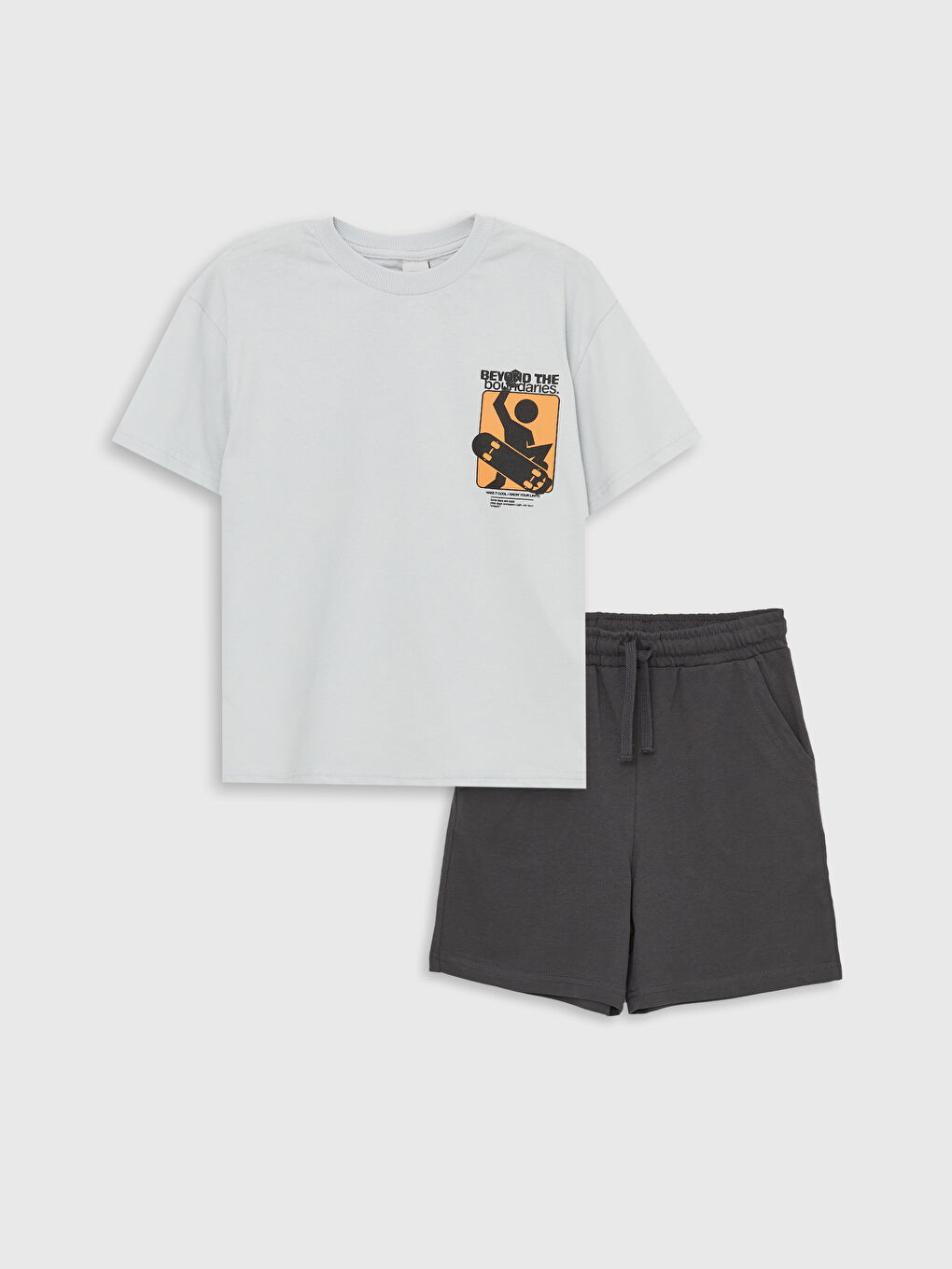 Relaxed Fit Crew Neck Boy's T-Shirt and Shorts -S4GG48Z4-KXT