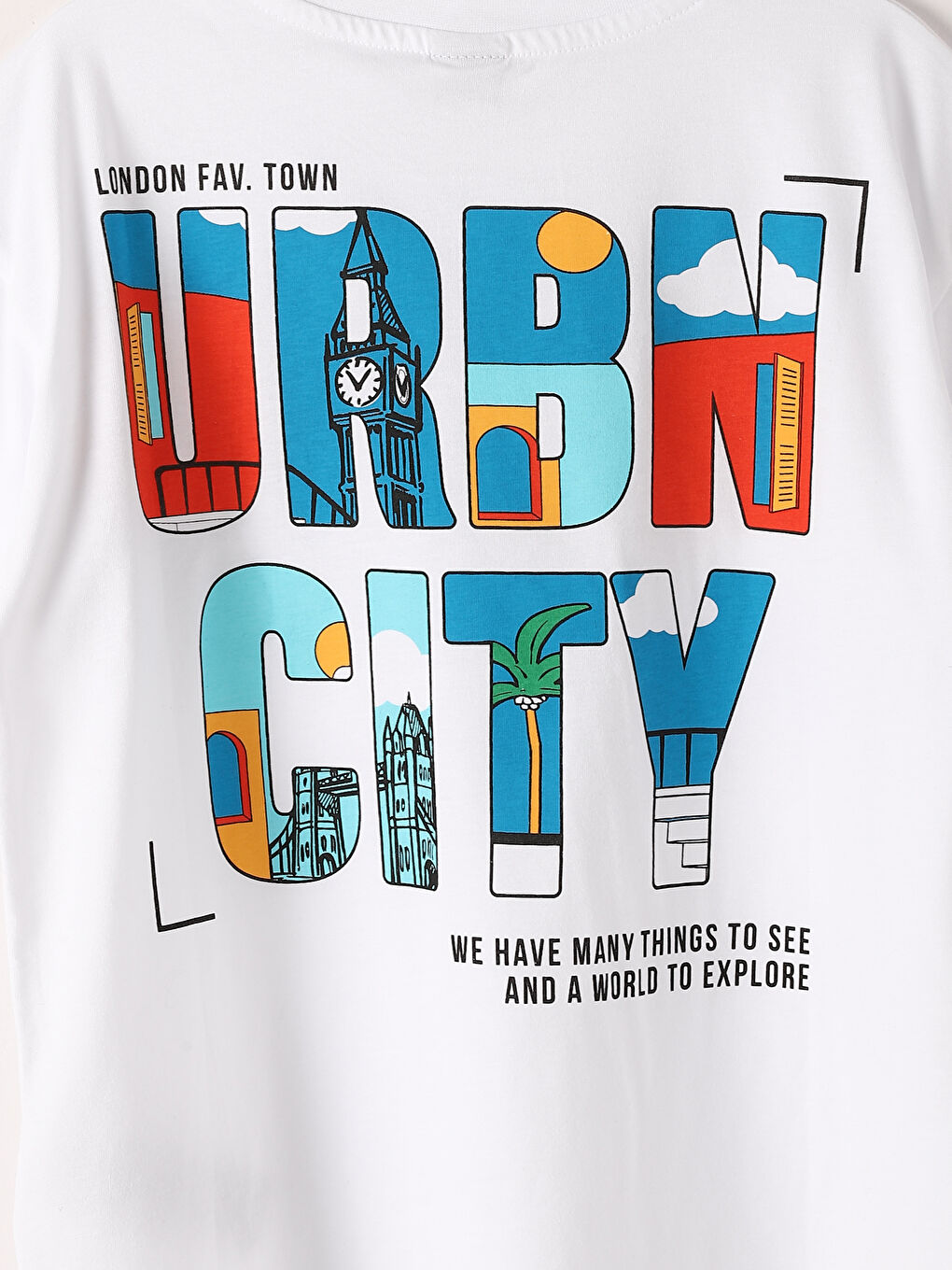 تيشيرت للأولاد بياقة دائرية كم قصير مطبوع-1