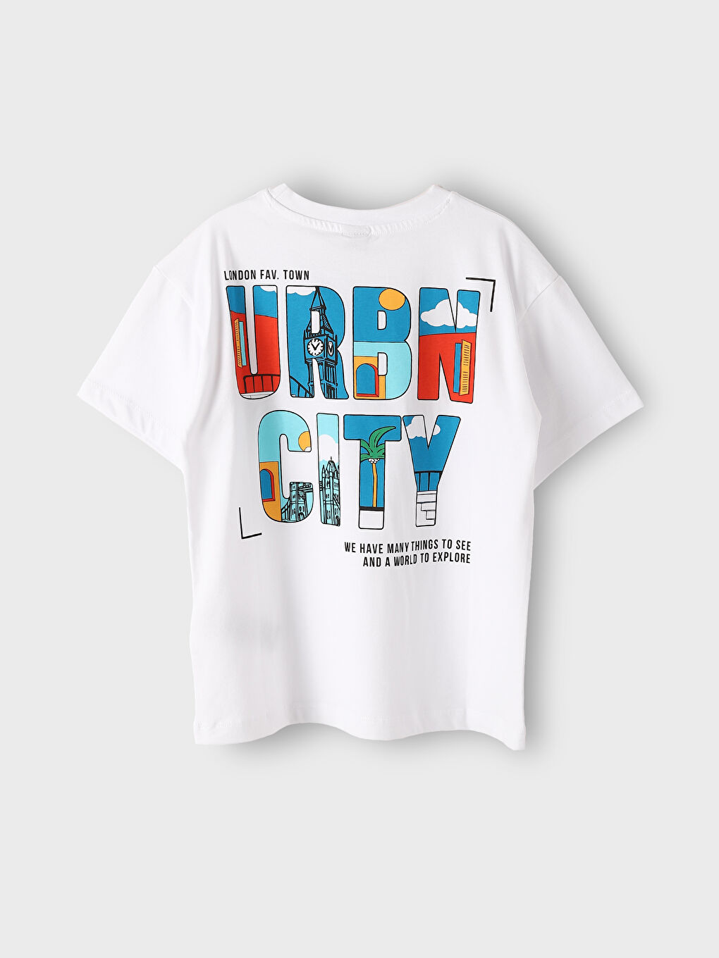 تيشيرت للأولاد بياقة دائرية كم قصير مطبوع-2