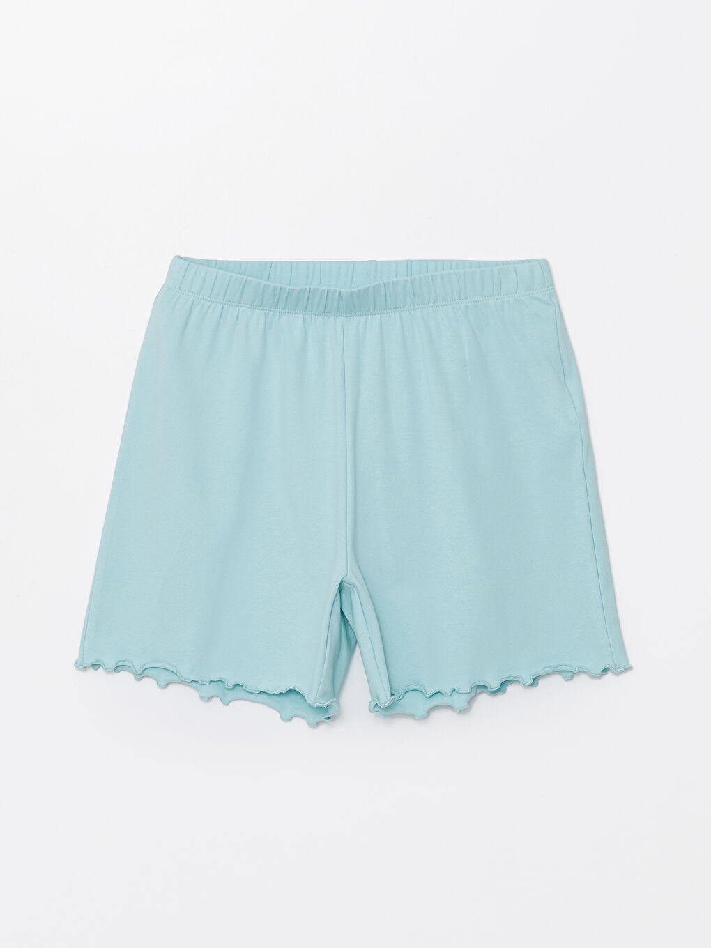 Turkuaz Beli Lastikli Kadın Şort Pijama Altı