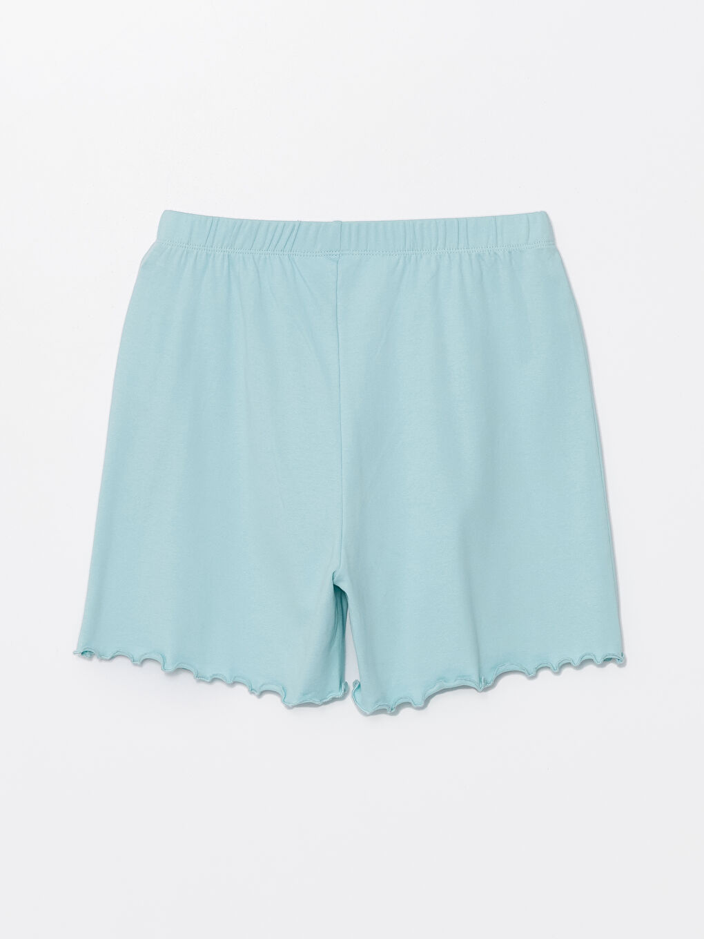 Turkuaz Beli Lastikli Kadın Şort Pijama Altı-1