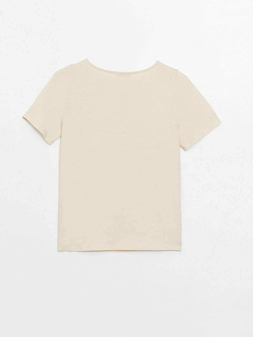 әйелдерге арналған принтті дөңгелек жағалы қысқа жең футболка-6