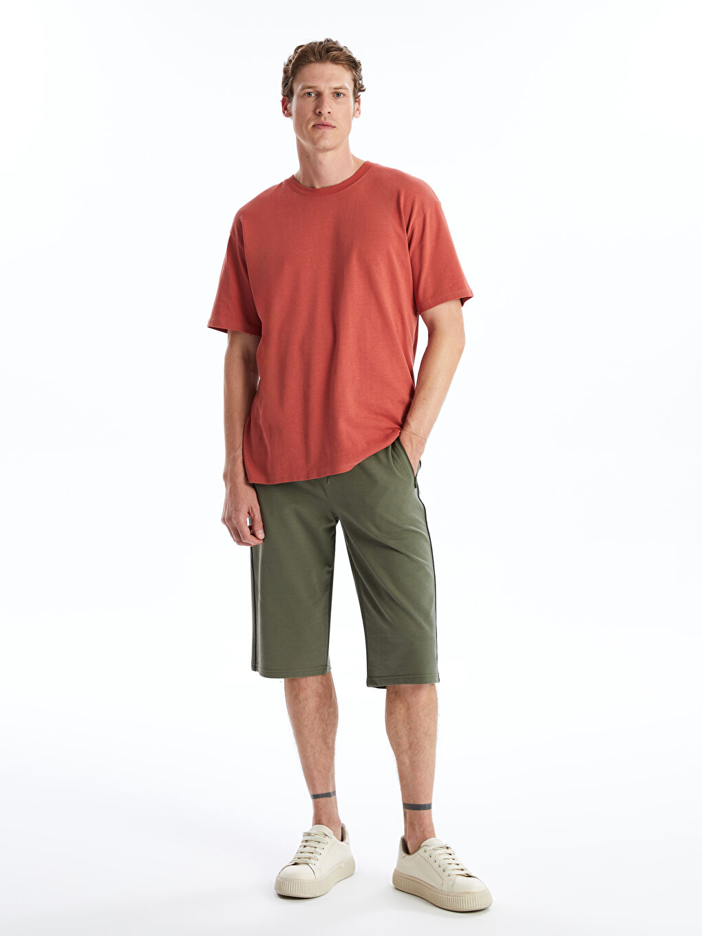 Haki Standart Kalıp Erkek Roller Şort