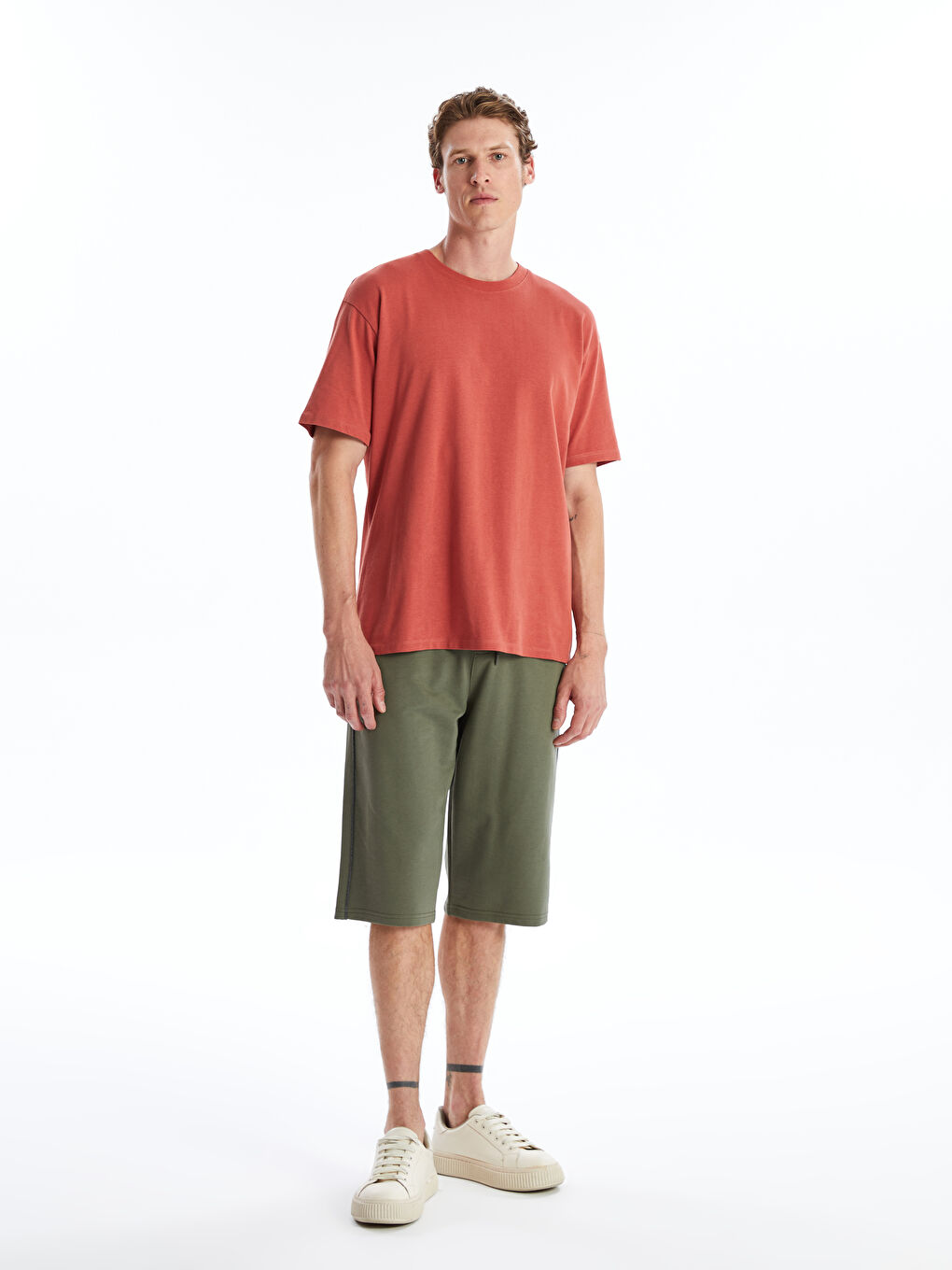 Haki Standart Kalıp Erkek Roller Şort-1