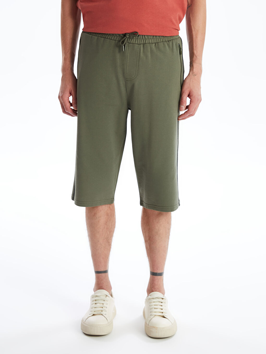 Haki Standart Kalıp Erkek Roller Şort-2