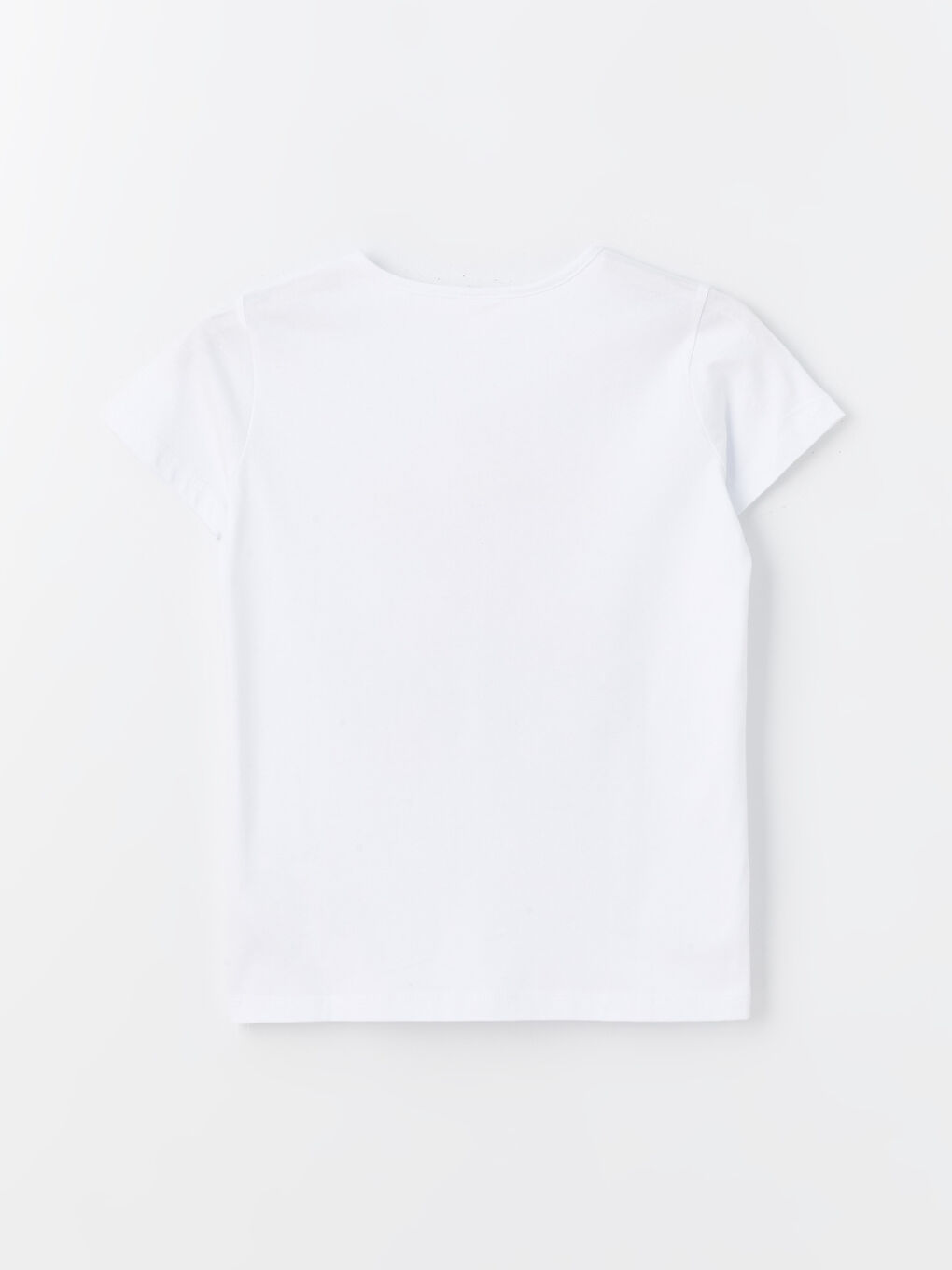 Beyaz Bisiklet Yaka Baskılı Kız Çocuk Pijama Üst-1