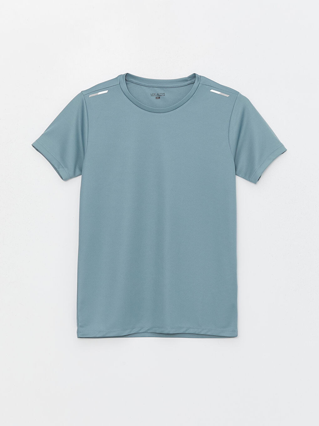 Mavi Bisiklet Yaka Kısa Kollu Erkek Spor Dokulu Tişört-5