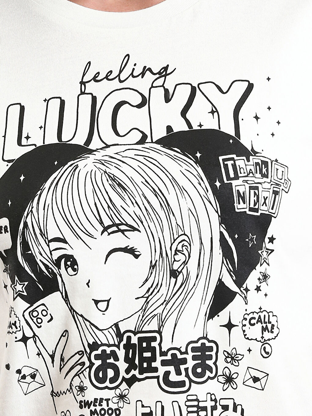 توب قصير مطبوع بياقة دائرية وكم قصير للسيدات-4