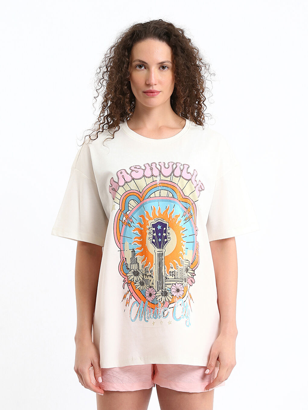 Crew Neck Printed Short Sleeve Women's T-Shirt-1