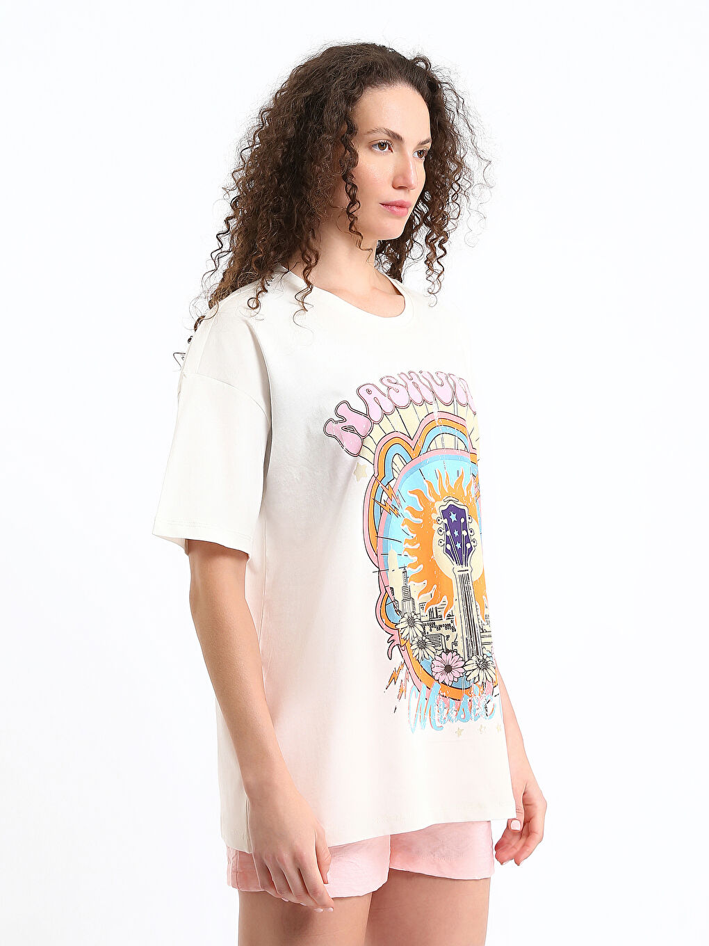 Crew Neck Printed Short Sleeve Women's T-Shirt-6