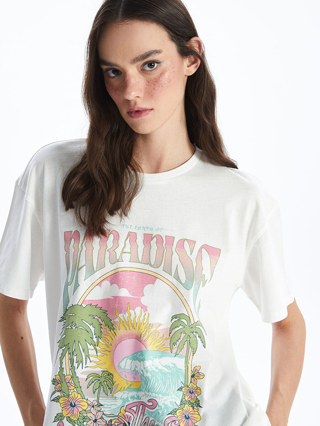 Crew Neck Printed Short Sleeve Women's T-shirt -S4GJ94Z8-R9J