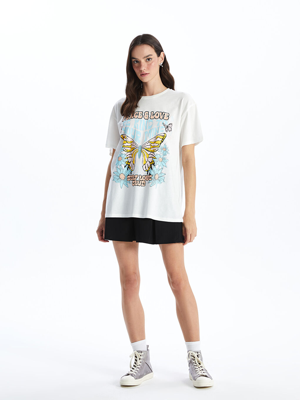 Crew Neck Printed Short Sleeve Women's T-shirt -S4GJ95Z8-R9J