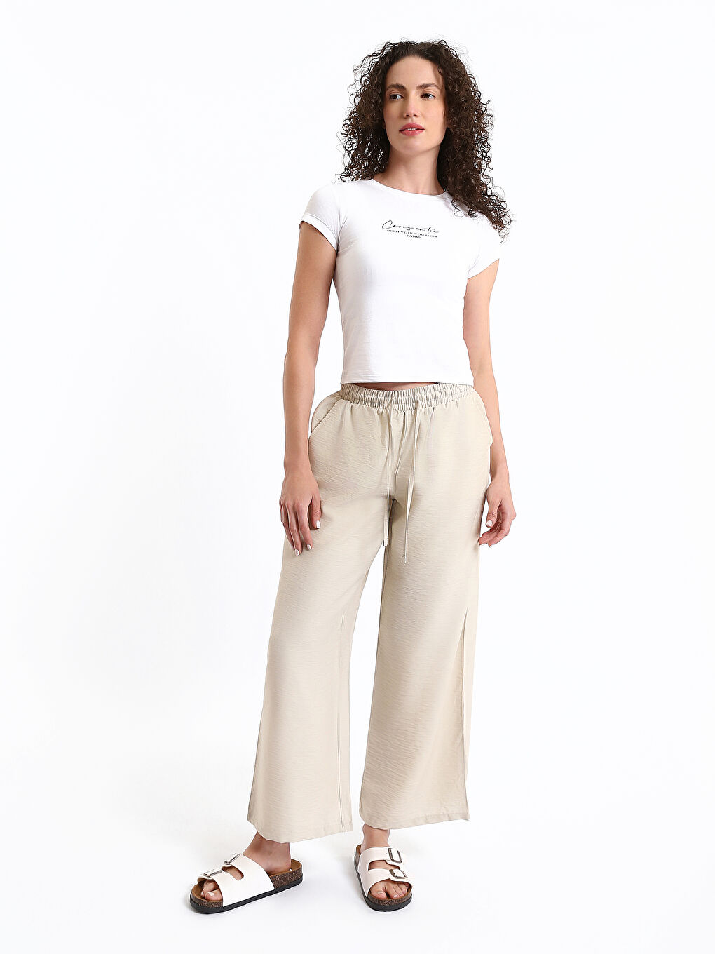 Crew Neck Printed Short Sleeve Women's T-Shirt-2