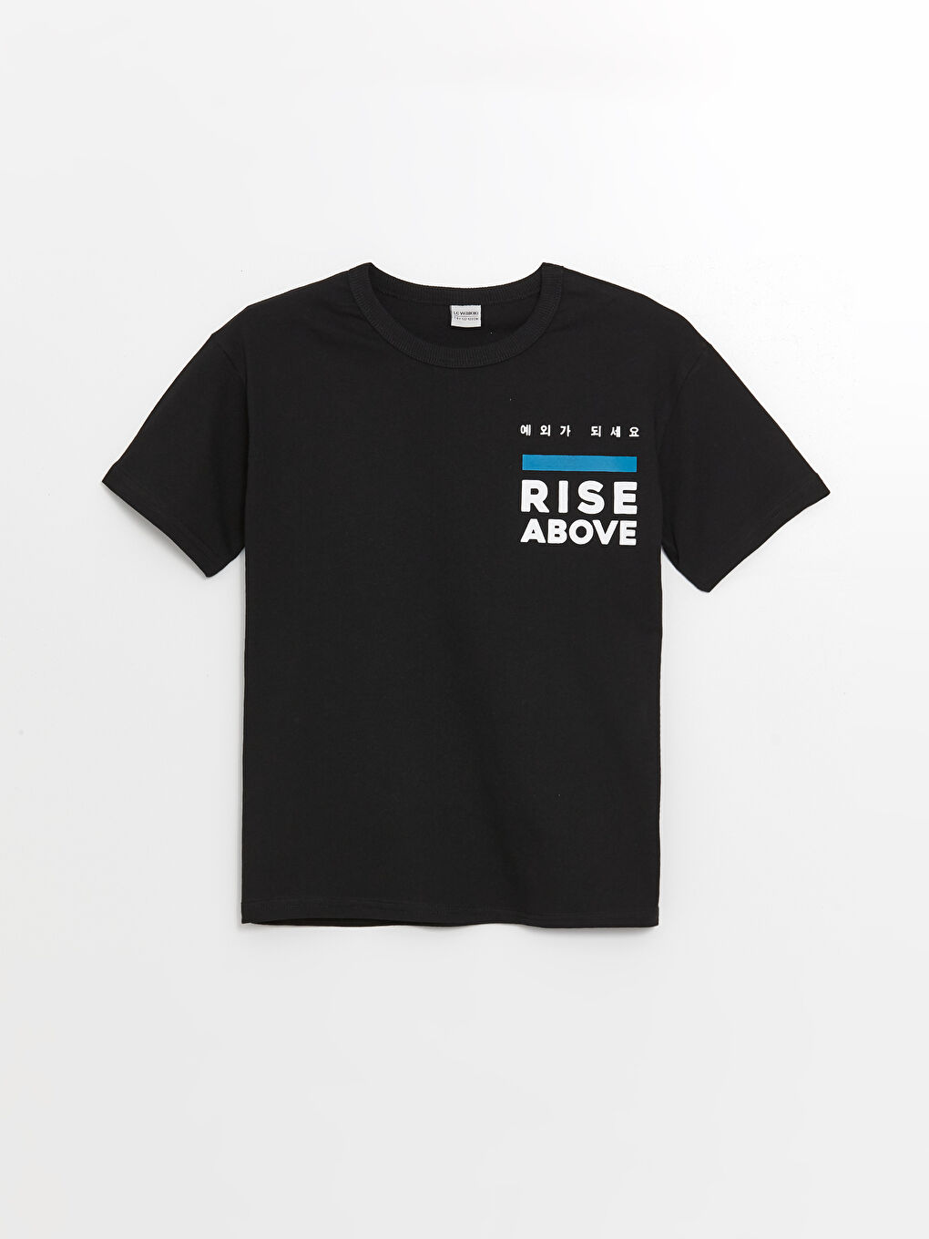 Siyah Bisiklet Yaka Erkek Çocuk Tişört