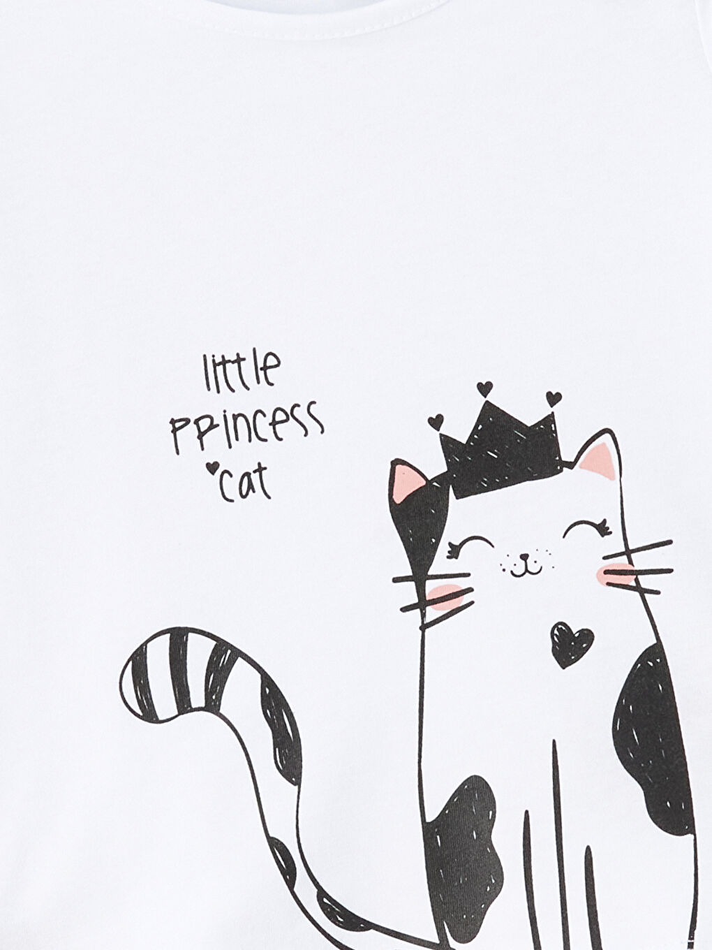 Beyaz Bisiklet Yaka Baskılı Uzun Kollu Kız Bebek Pijama Üst-1