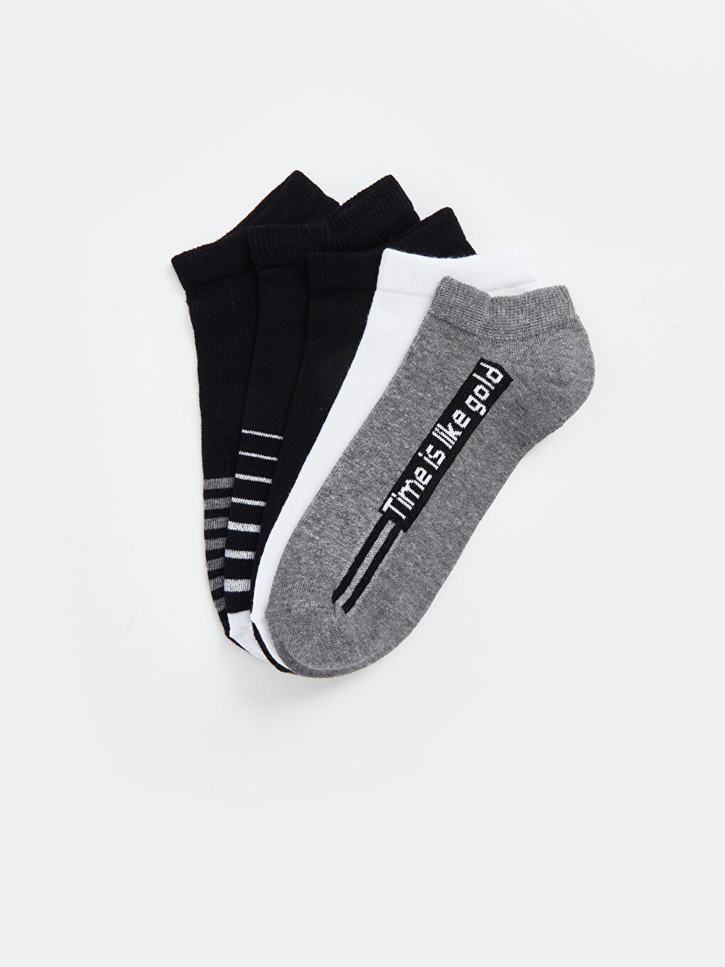 Striped Boys' Trainer Socks 5 Pack-1