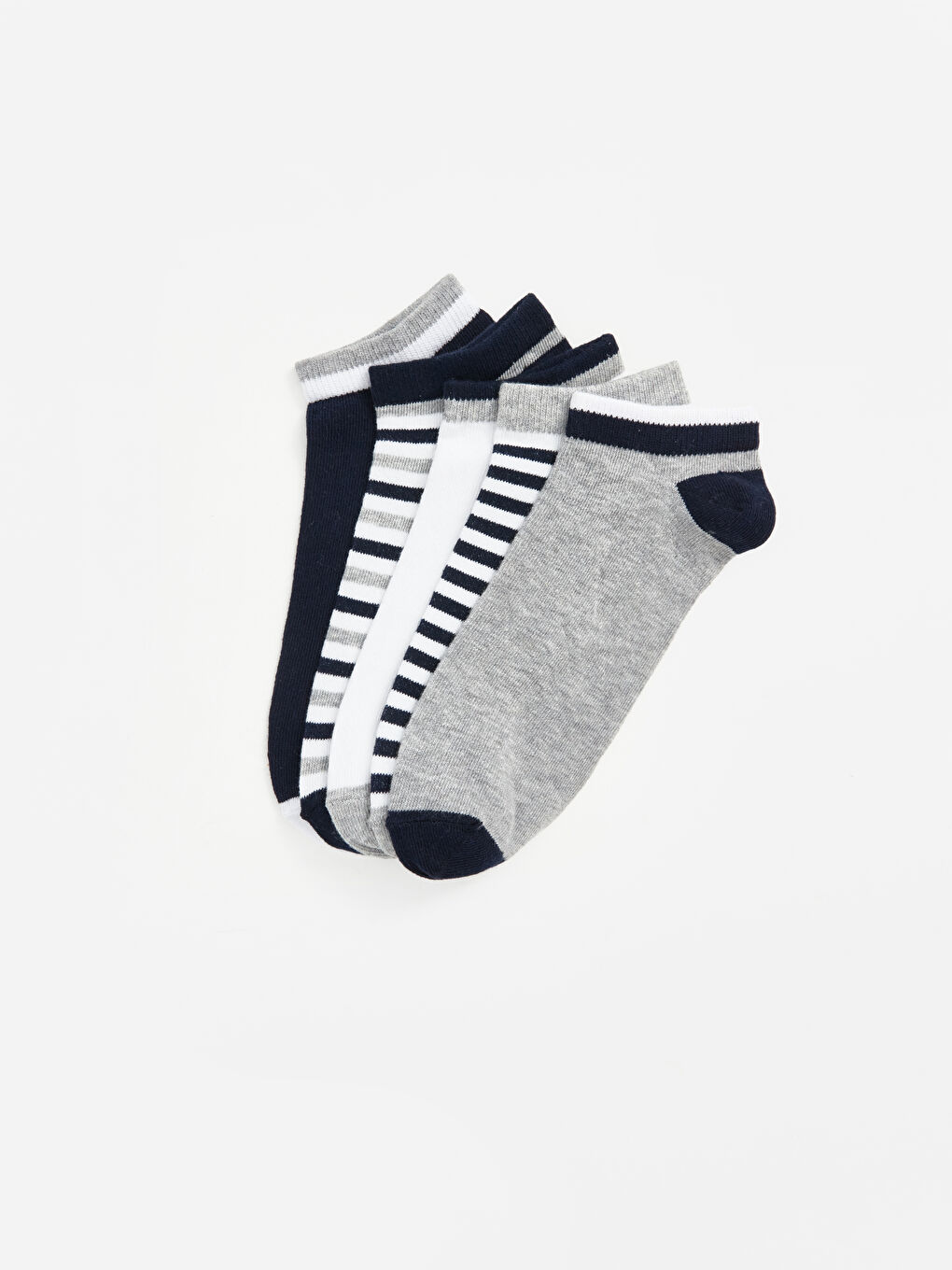 Striped Boys' Trainer Socks 5 Pack-1