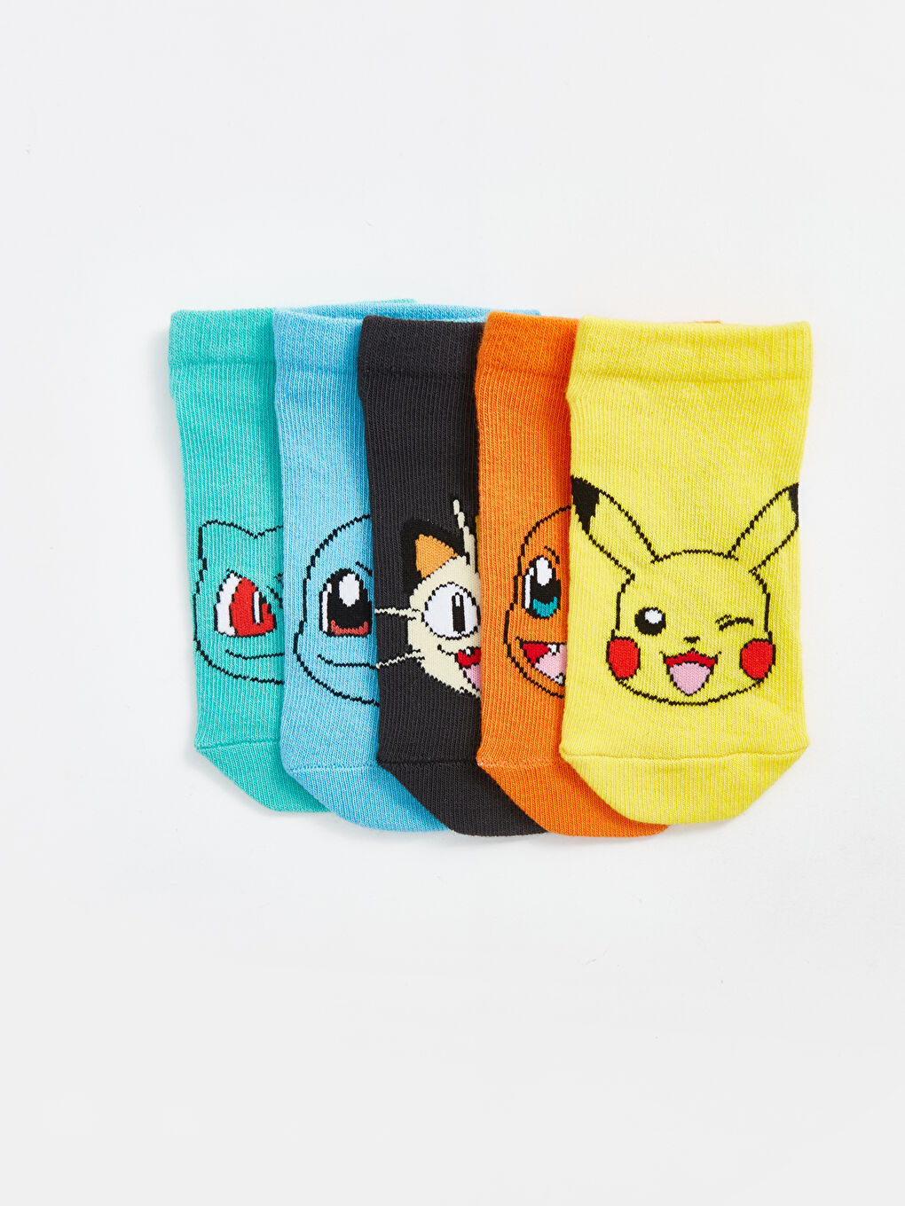 Karışık Pikachu Desenli Erkek Çocuk Patik Çorap 5'li-2