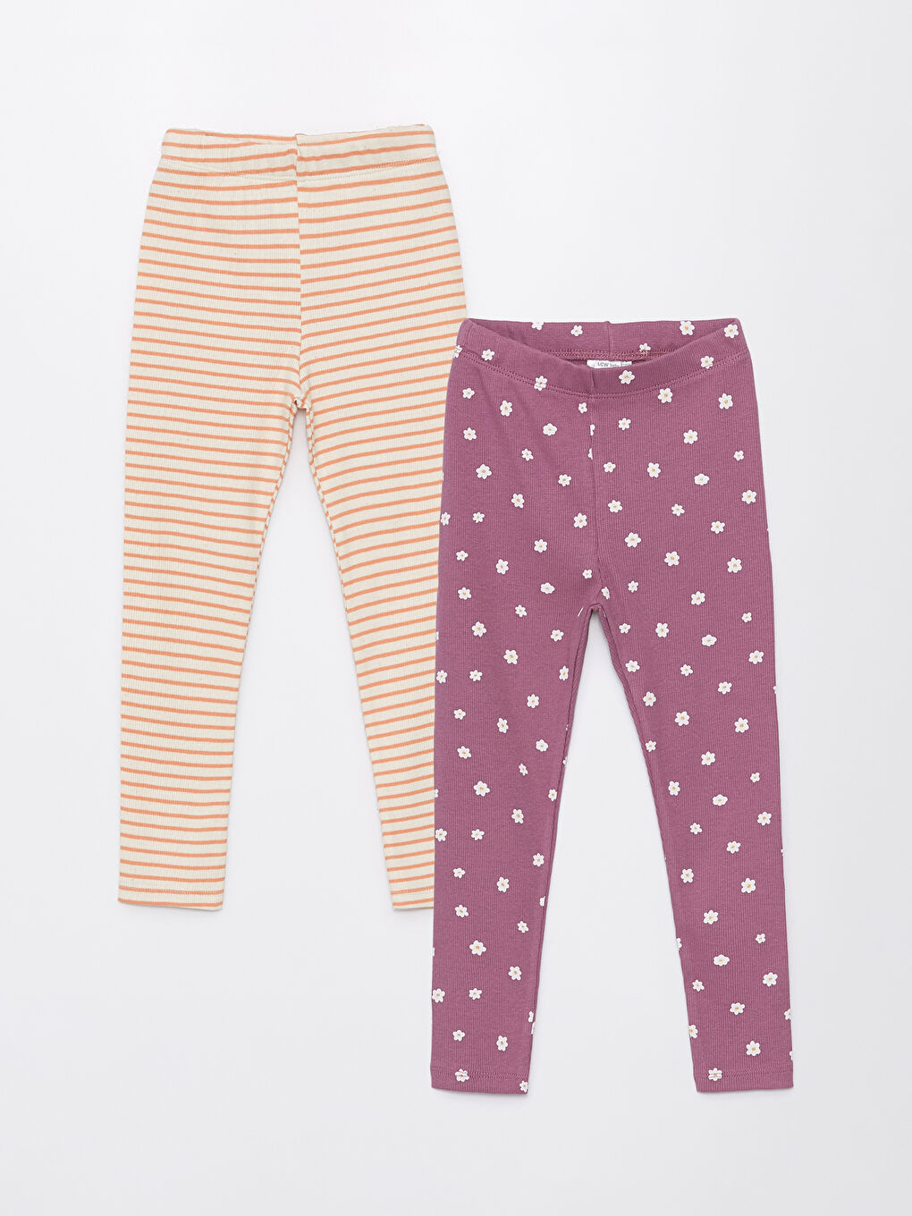 Elastic Waist Patterned Baby Girl Tights 2-Pack -S4GK69Z1-LTM