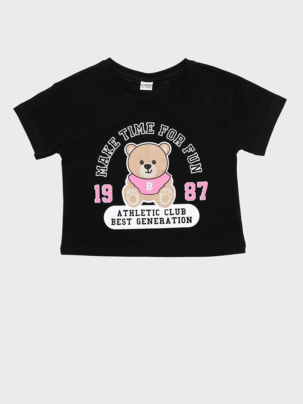 Ensemble Pyjama Court à Col Rond Imprimé Manches Courtes pour Filles avec Shorts-1