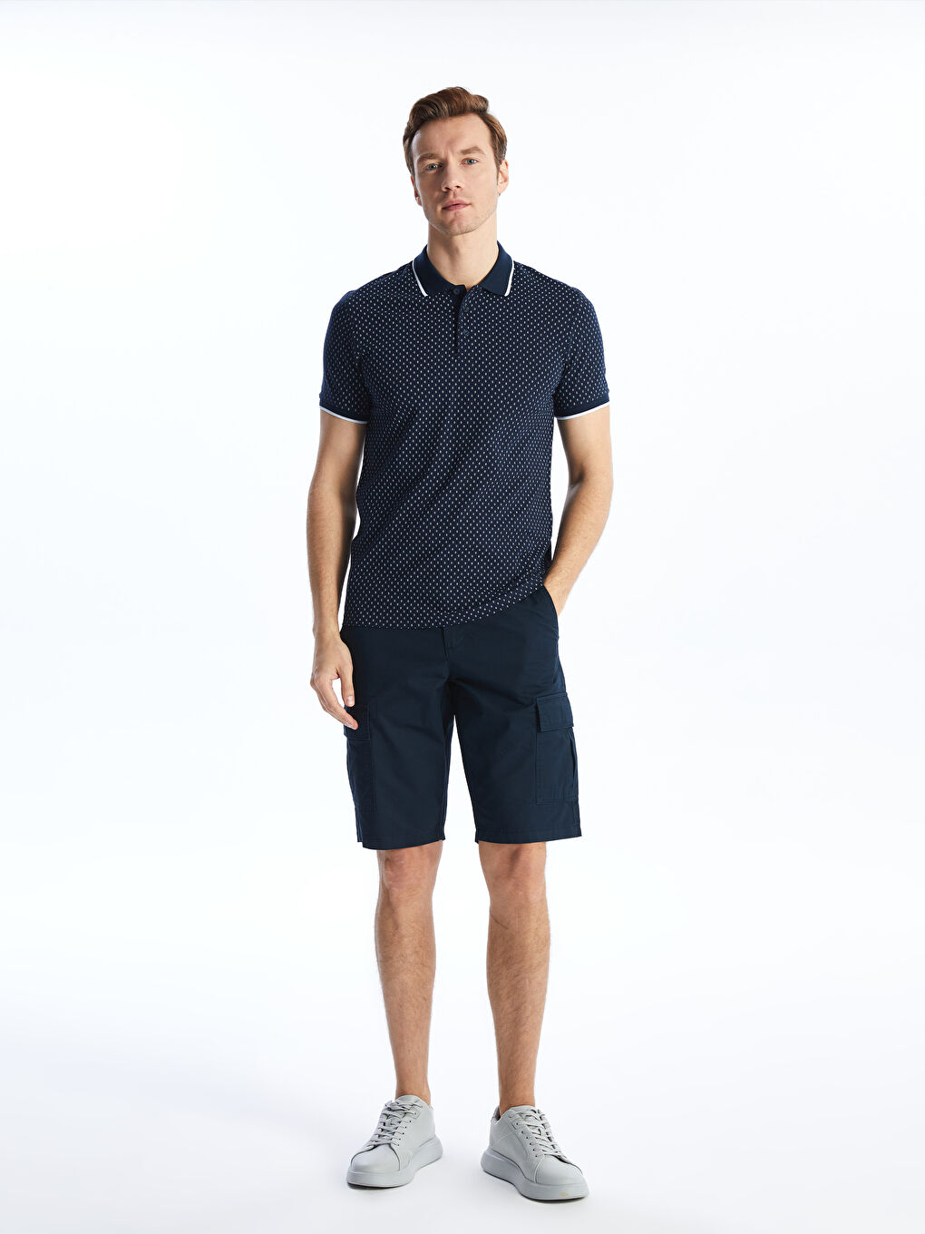 LCWAIKIKI Classic Polo Neck Short Sleeve Patterned Pique Men's T-Shirt -S4GL74Z8-DWP