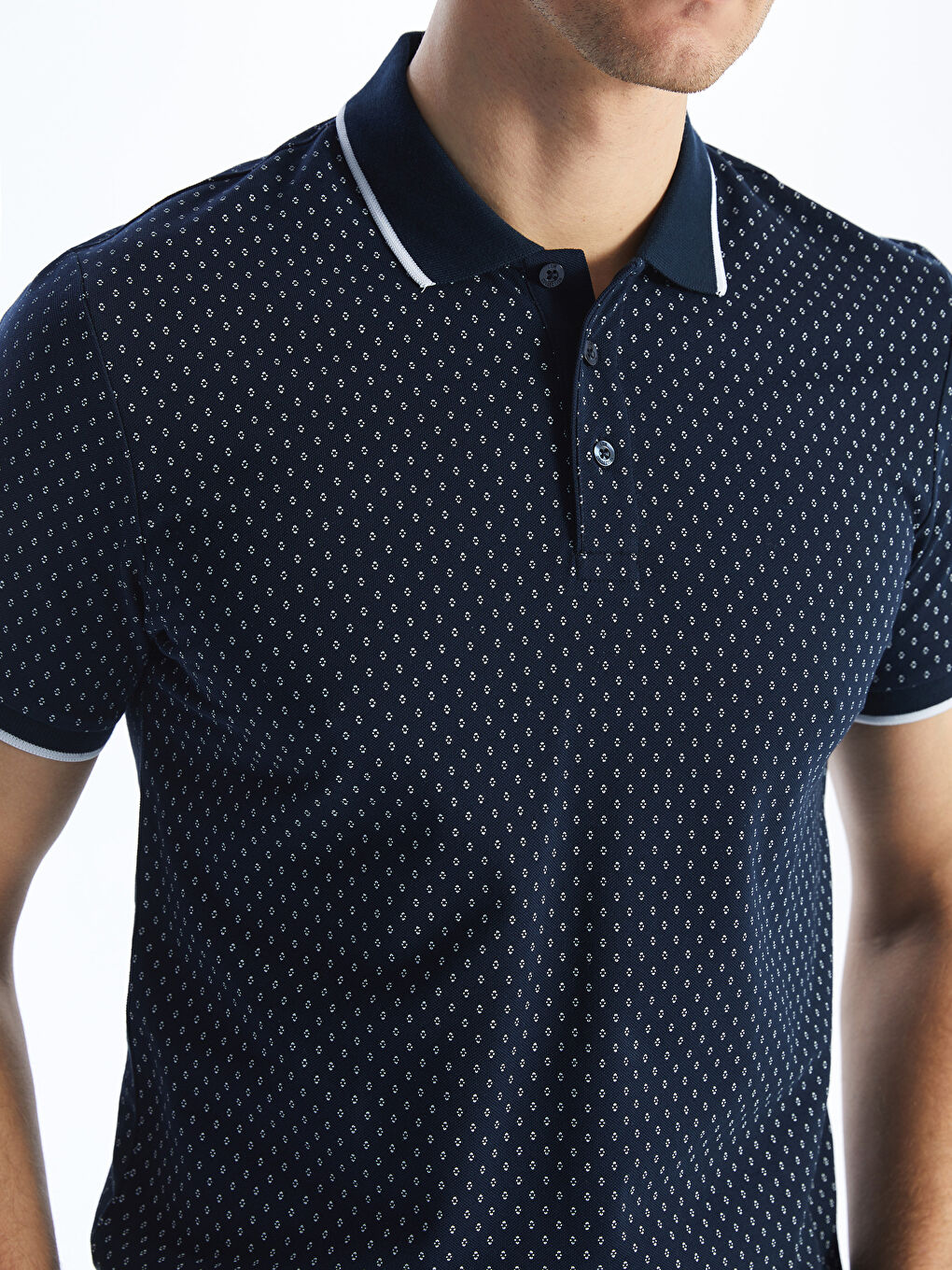 LCWAIKIKI Classic Polo Neck Short Sleeve Patterned Pique Men's T-Shirt -S4GL74Z8-DWP