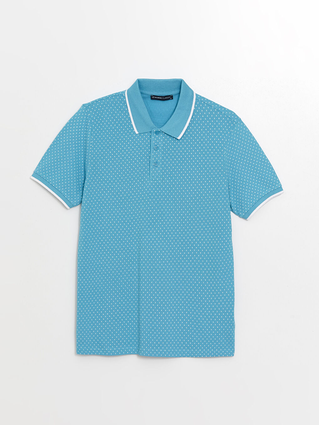 Polo Neck Short Sleeve Patterned Pique Men's T-Shirt -S4GL74Z8-GHS