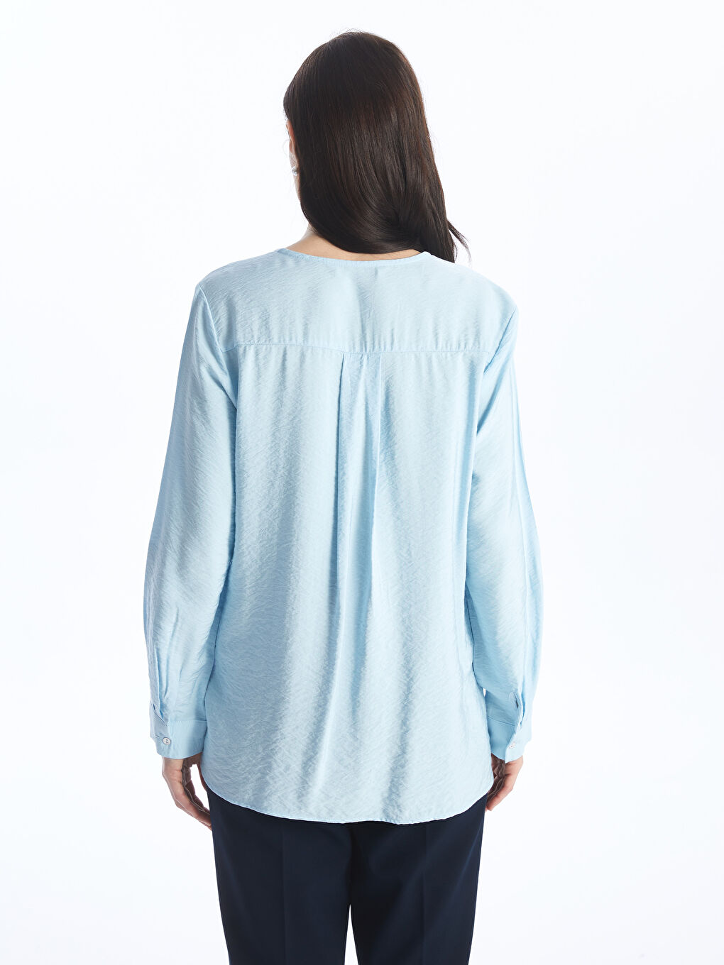 Turtleneck Straight Long Sleeve Women Blouse -S4GL95Z8-PPZ