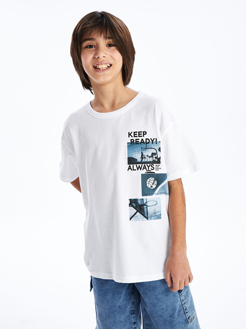 Crew Neck Oversize Boy's T-Shirt -S4GM34Z4-Q6K