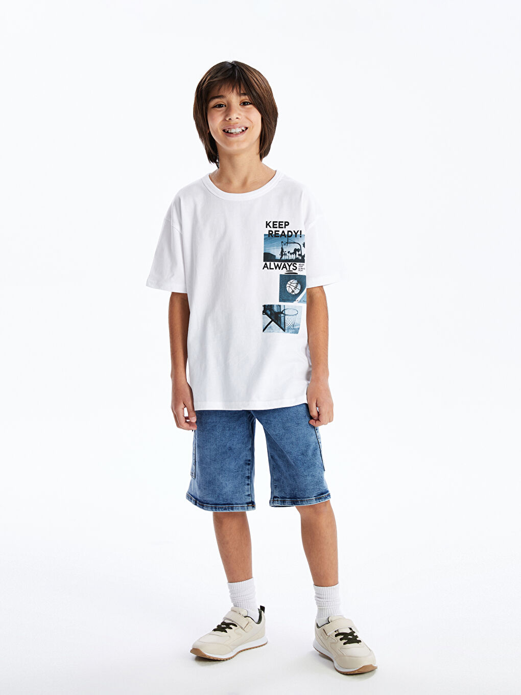 Crew Neck Oversize Boy's T-Shirt -S4GM34Z4-Q6K