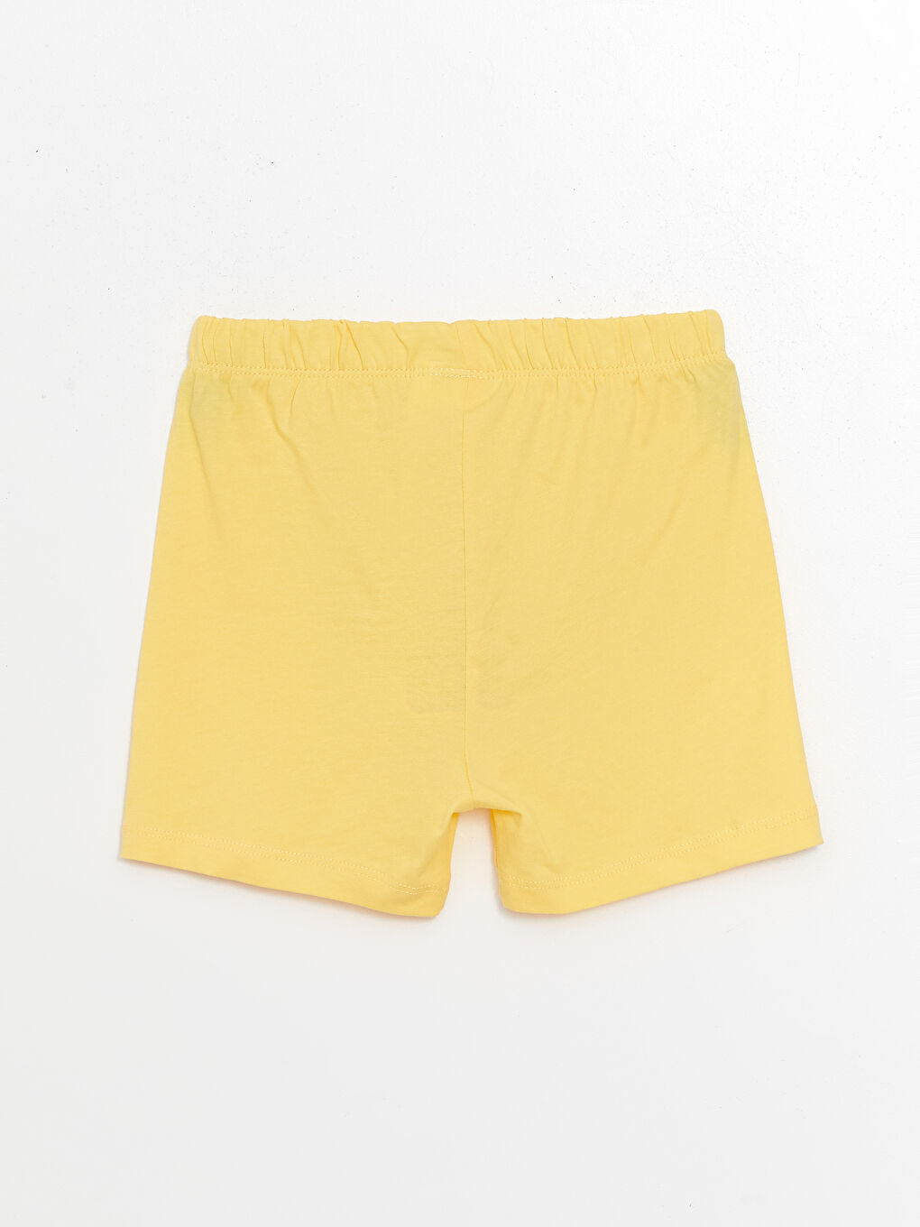 Sarı Beli Lastikli Basic Kız Bebek Şortlu Pijama Alt-1
