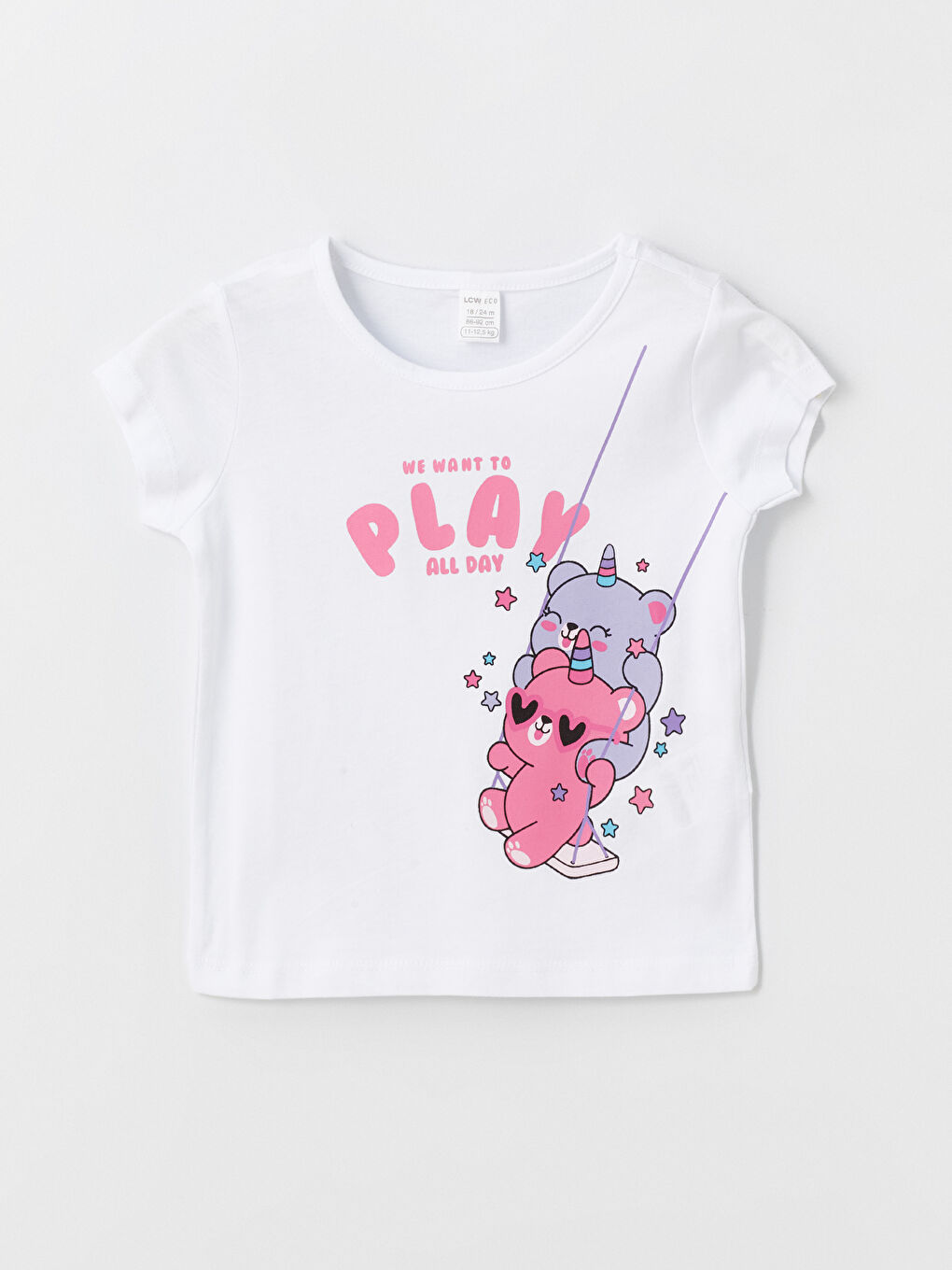 LCW ECO Lila Kız Bebek Şortlu Pijama Takımı - 1