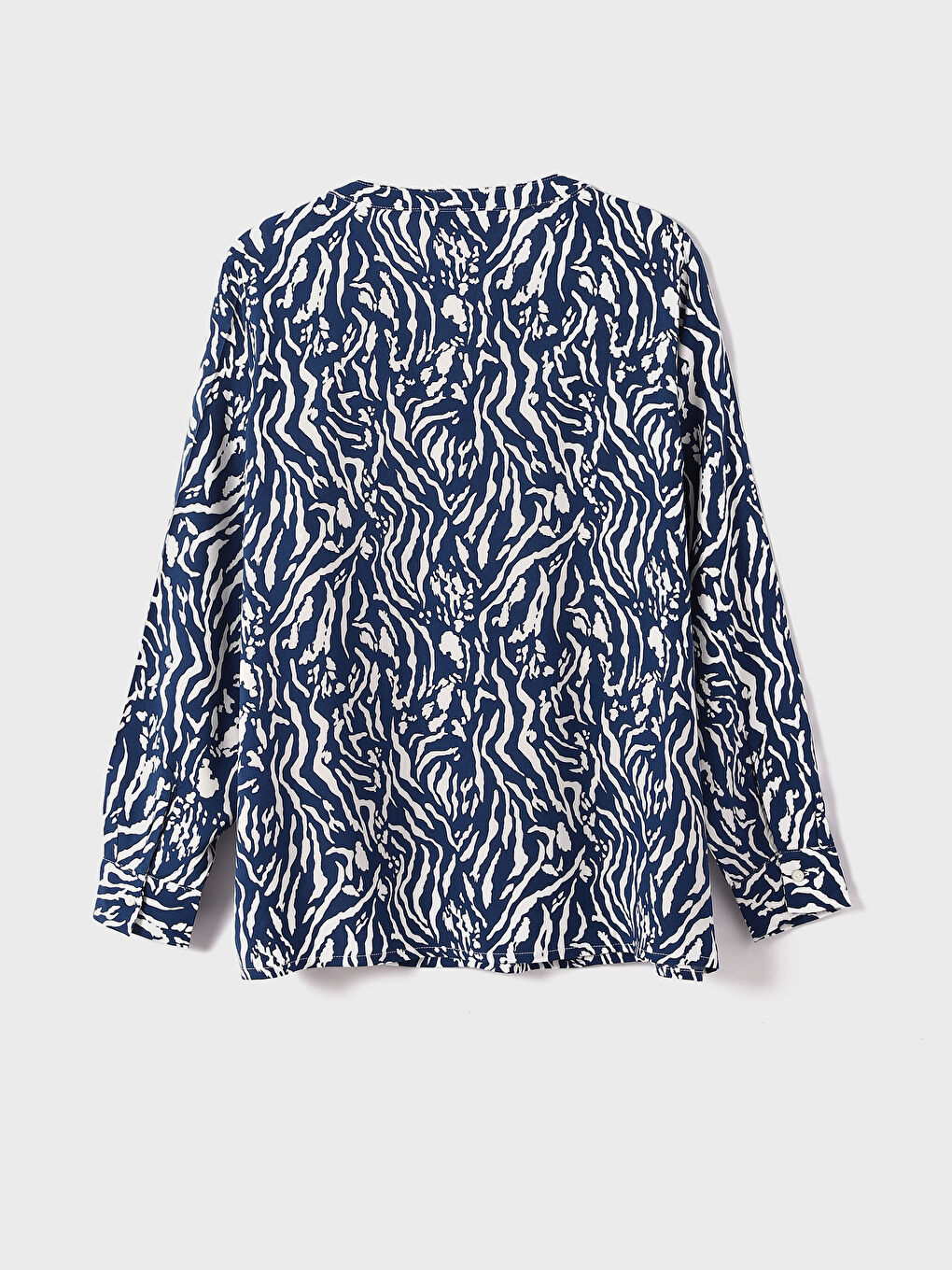 LC Waikiki Notch Neck Patterned Long Sleeve Women's Blouse -S4GM54Z8-LSJ