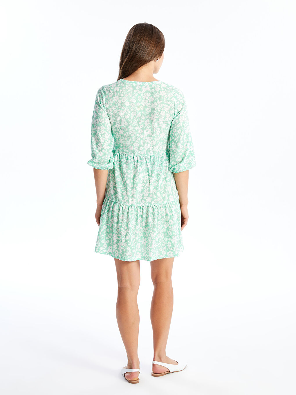 Notch Neck Floral Maternity Dress -S4GM89Z8-LRR