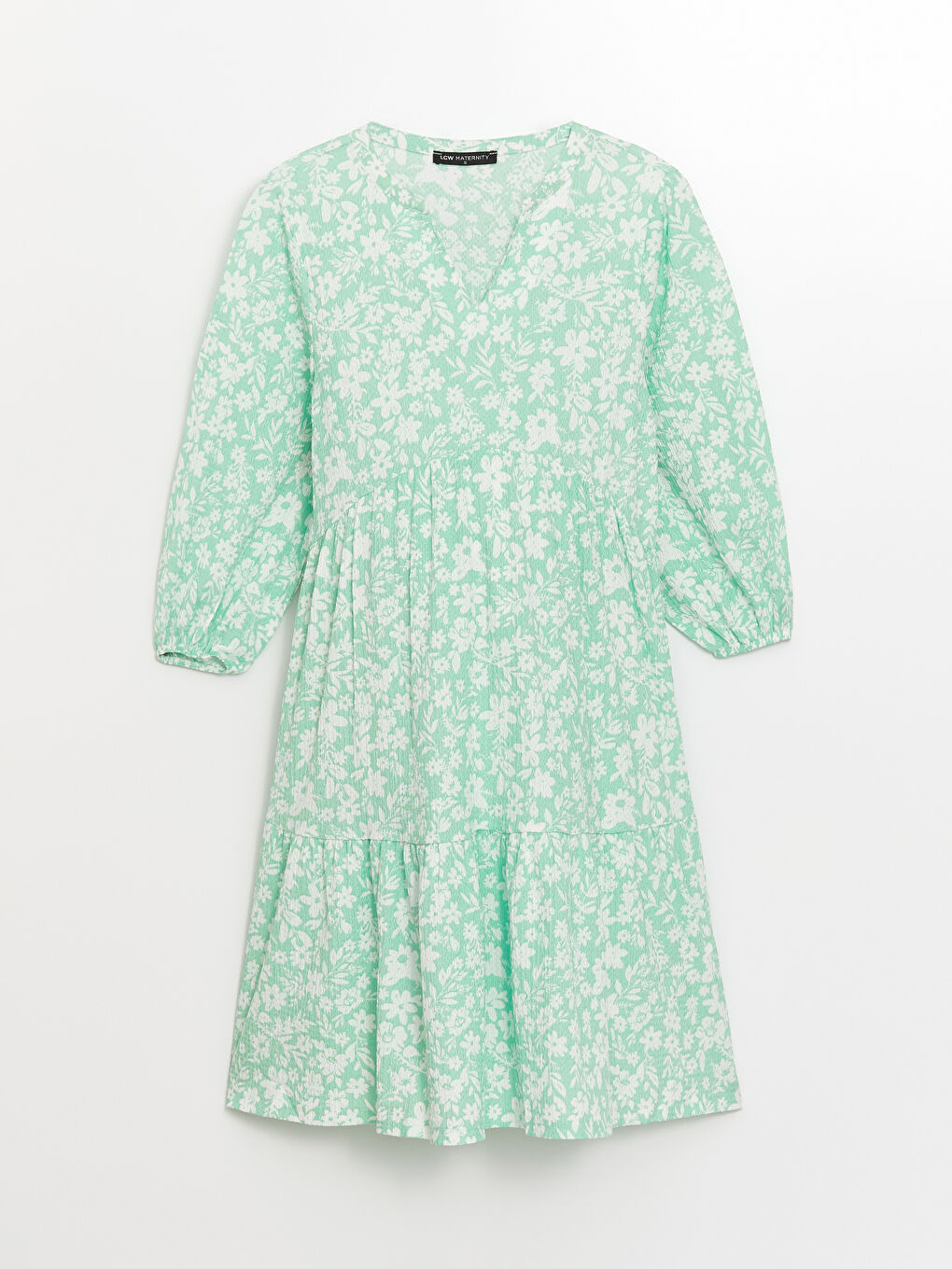 Notch Neck Floral Maternity Dress -S4GM89Z8-LRR
