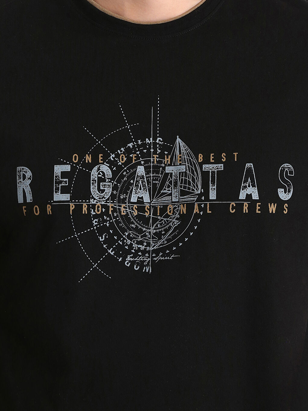 Crew Neck Short Sleeve Printed Combed Cotton Men's T-shirt-4