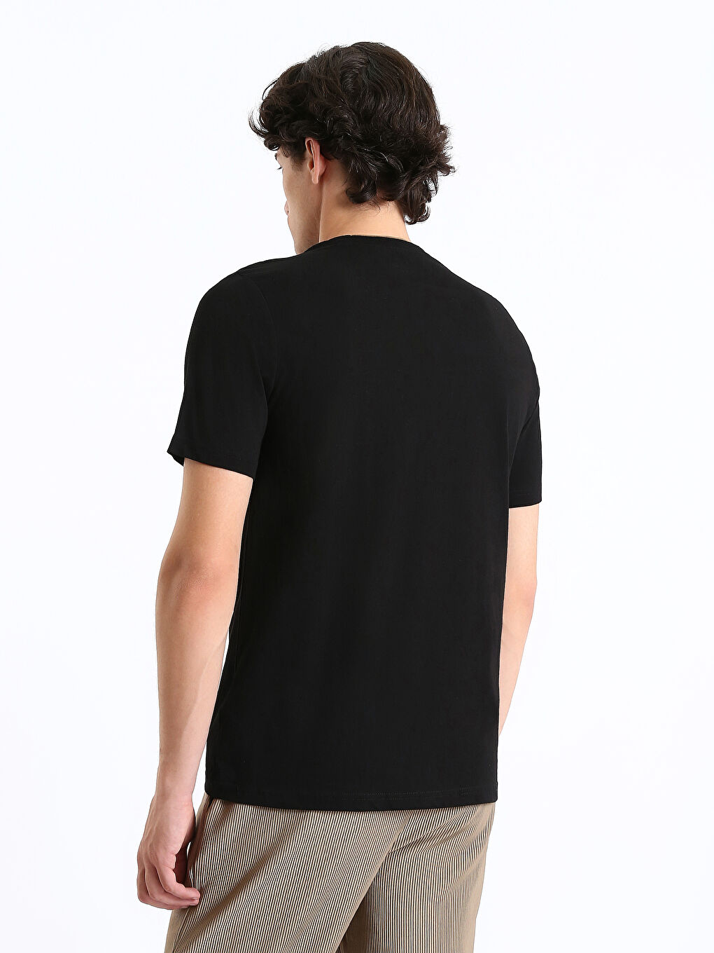 Crew Neck Short Sleeve Printed Combed Cotton Men's T-shirt-8