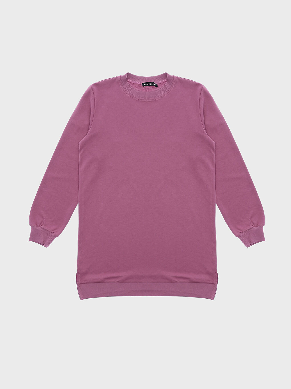 Crew Neck Plain Long Sleeve Women's Tunic -S4GN20Z8-GPC