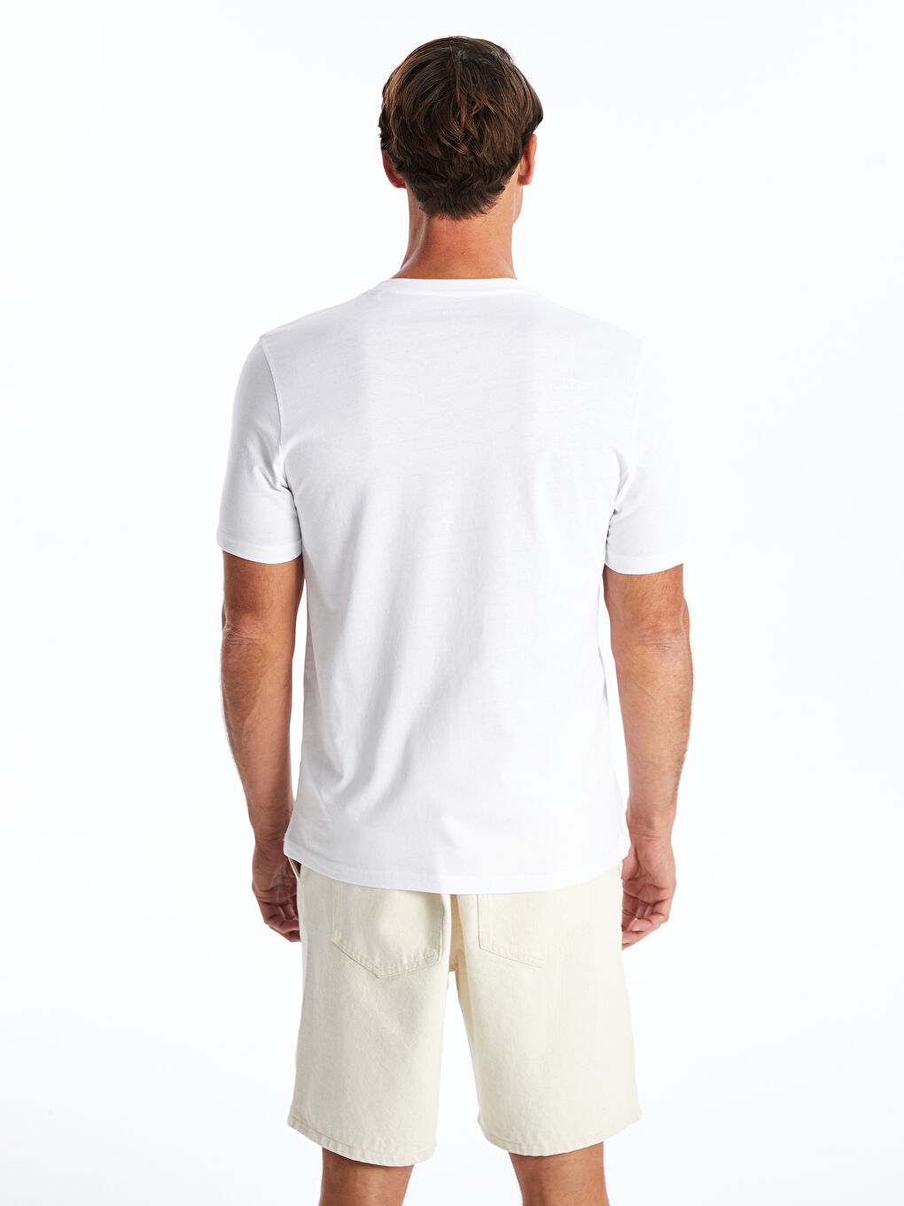 T-shirt pour hommes en coton peigné imprimé à manches courtes et col rond-4