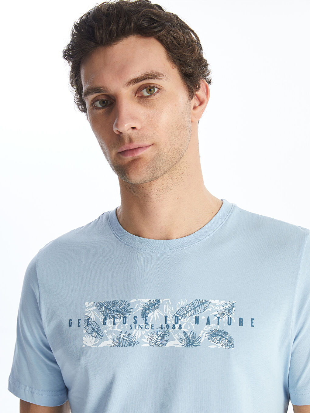 Crew Neck Short Sleeve Printed Combed Cotton Men's T-shirt -S4GN36Z8-SXR