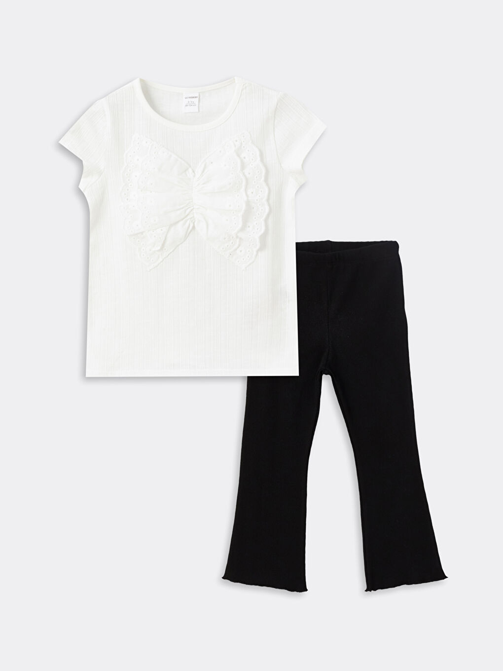 Crew Neck Short Sleeve Baby Girl Blouse and Tights 2-Piece Set -S4GN42Z1-EEW