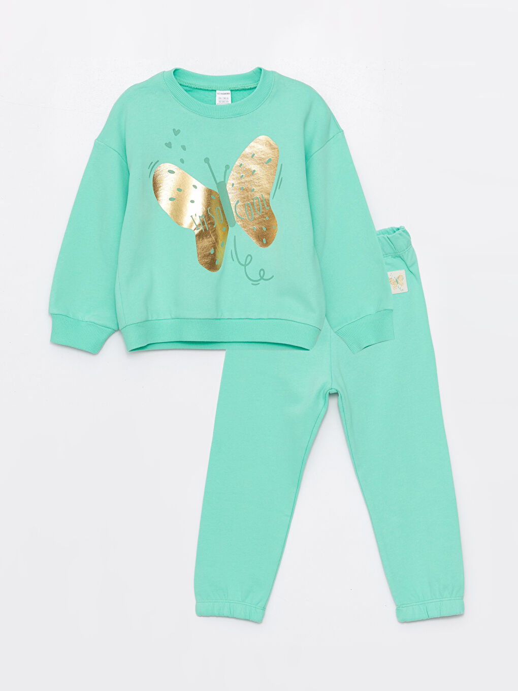 Crew Neck Long Sleeve Baby Girl Sweatshirt and Tracksuit Bottom 2-Pack Set -S4GN82Z1-G8U