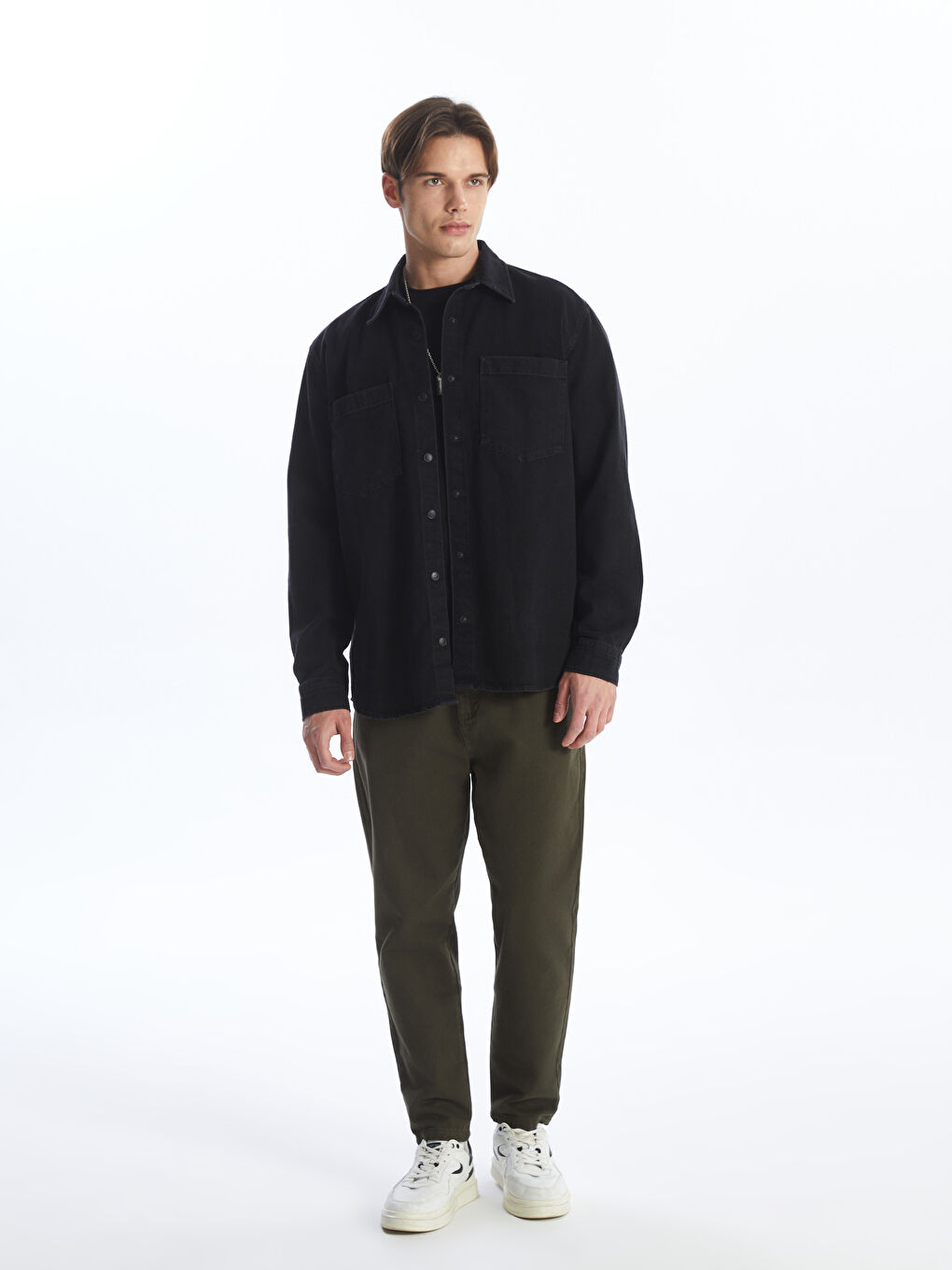 Chemise en jean à manches longues coupe régulière-2