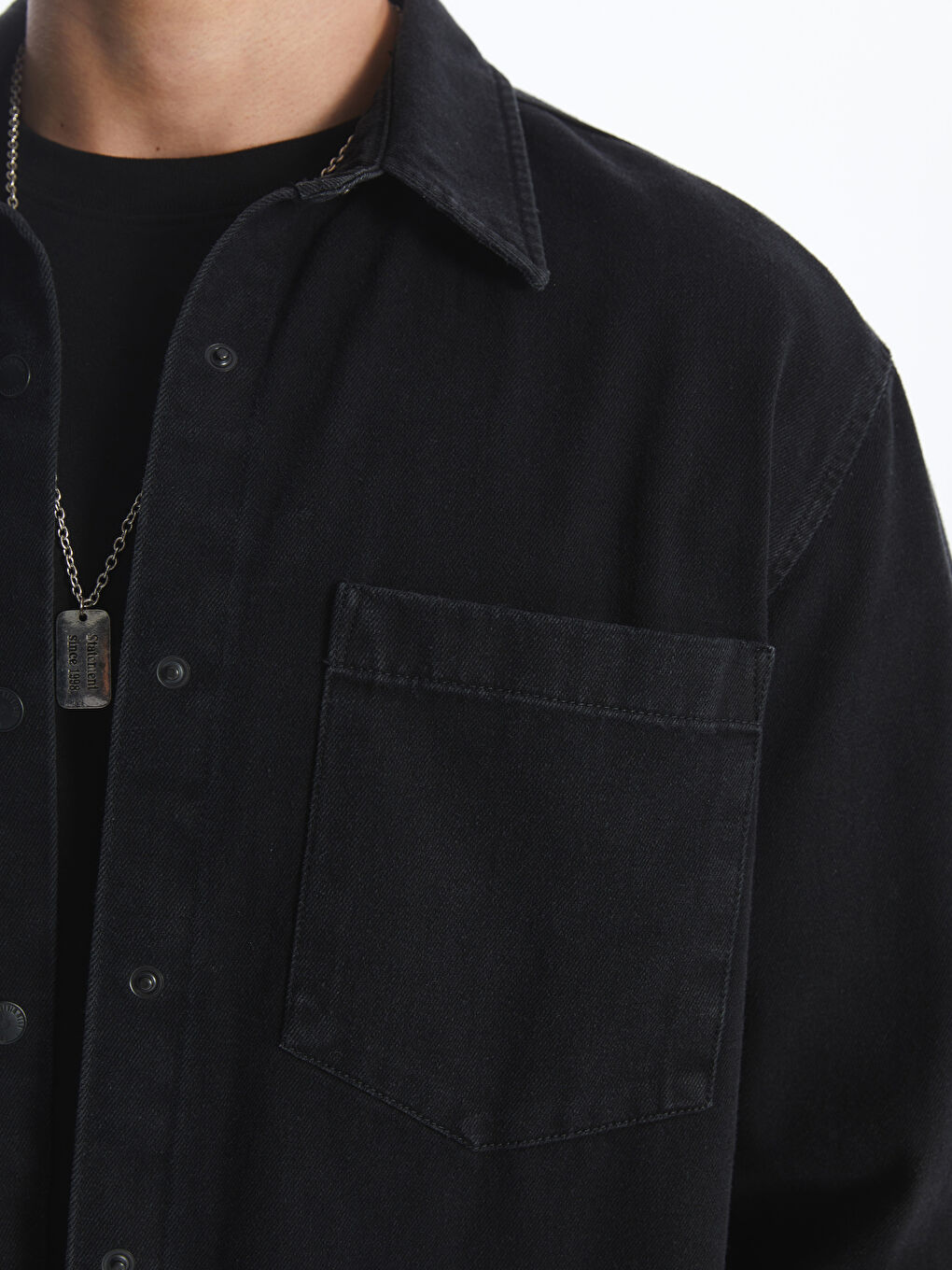 Chemise en jean à manches longues coupe régulière-3