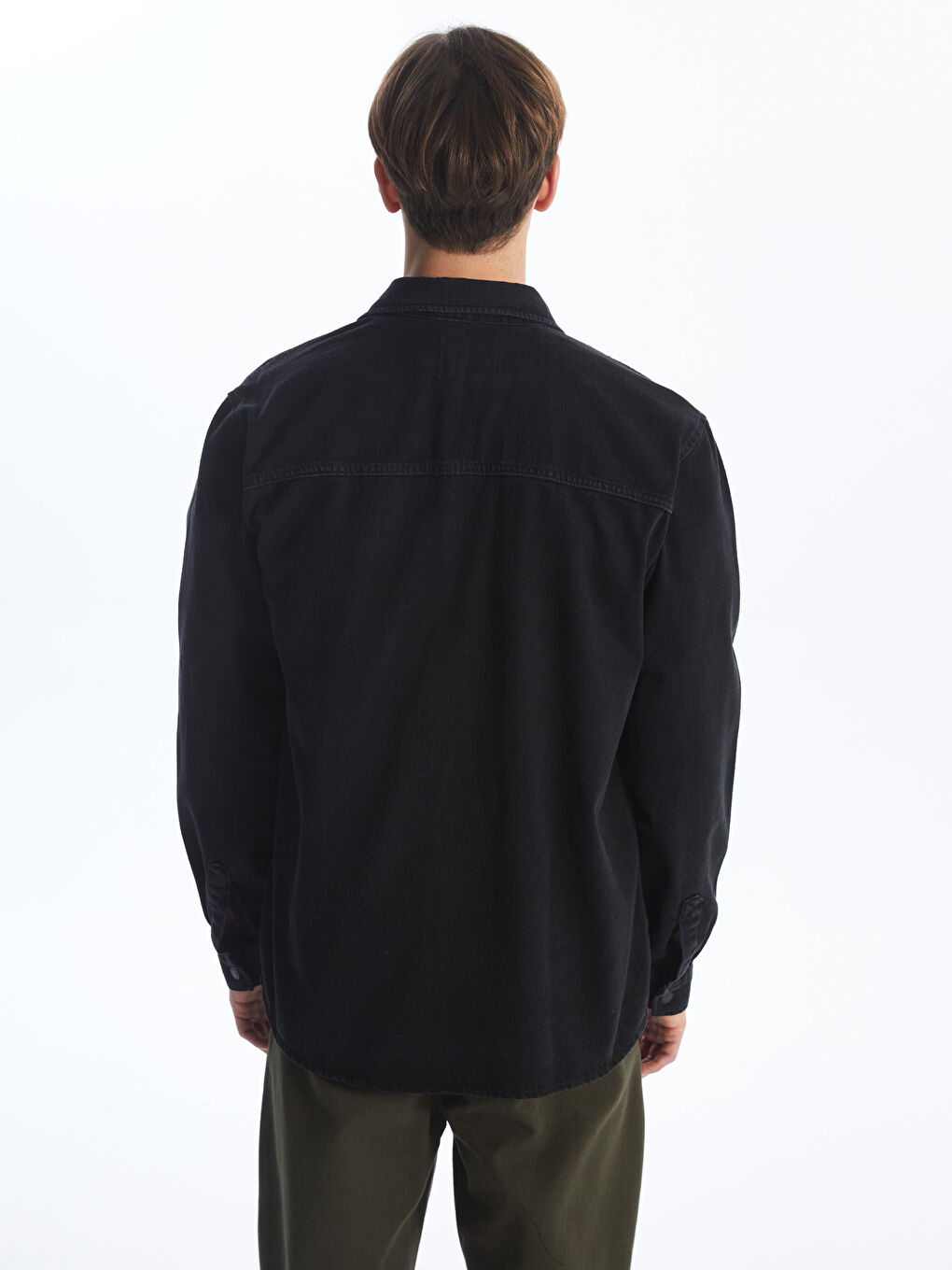 Chemise en jean à manches longues coupe régulière-4