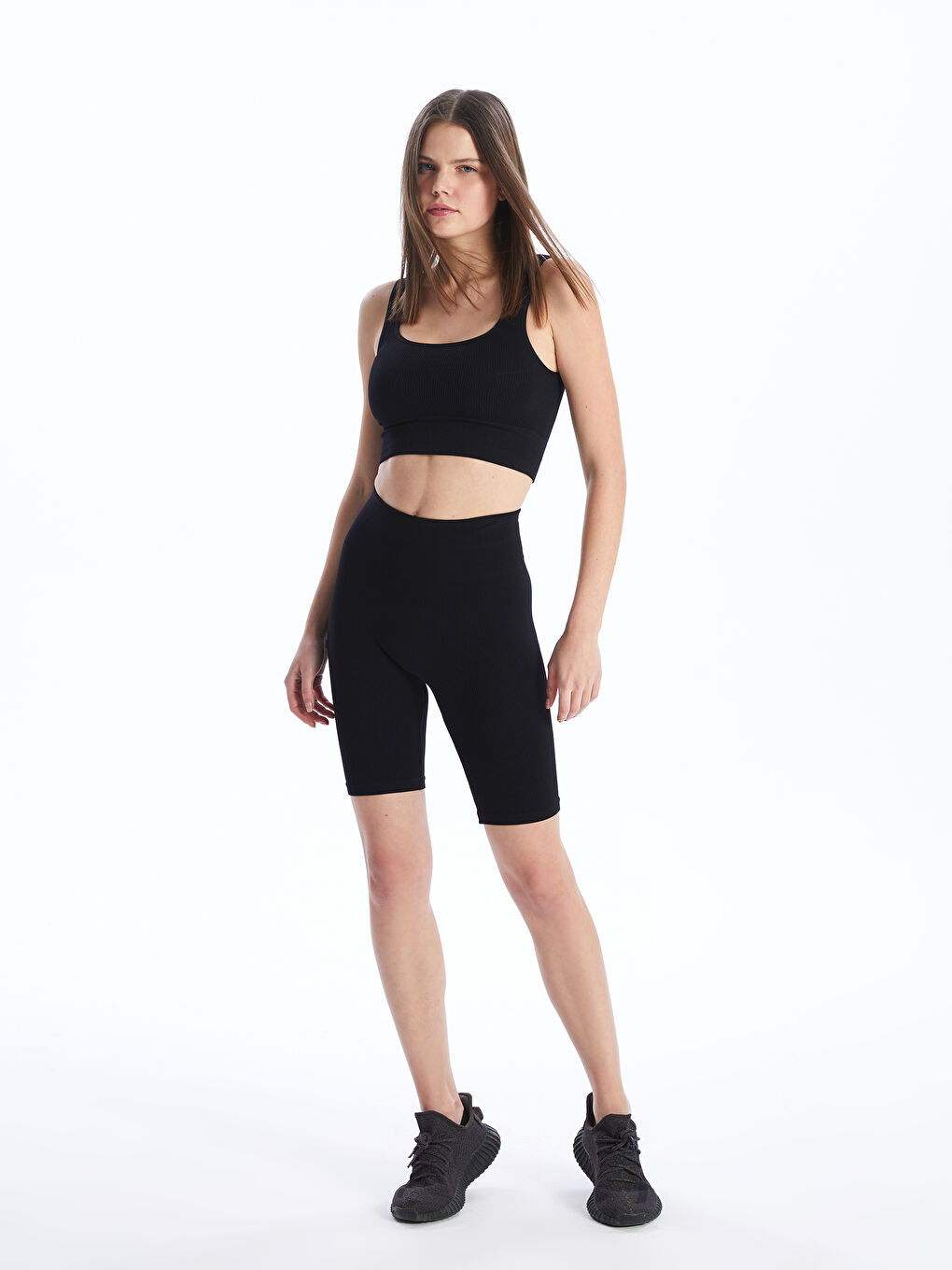 Elastic Waist Plain Seamless Women's Shorts Tights -S4GO11Z8-CVL