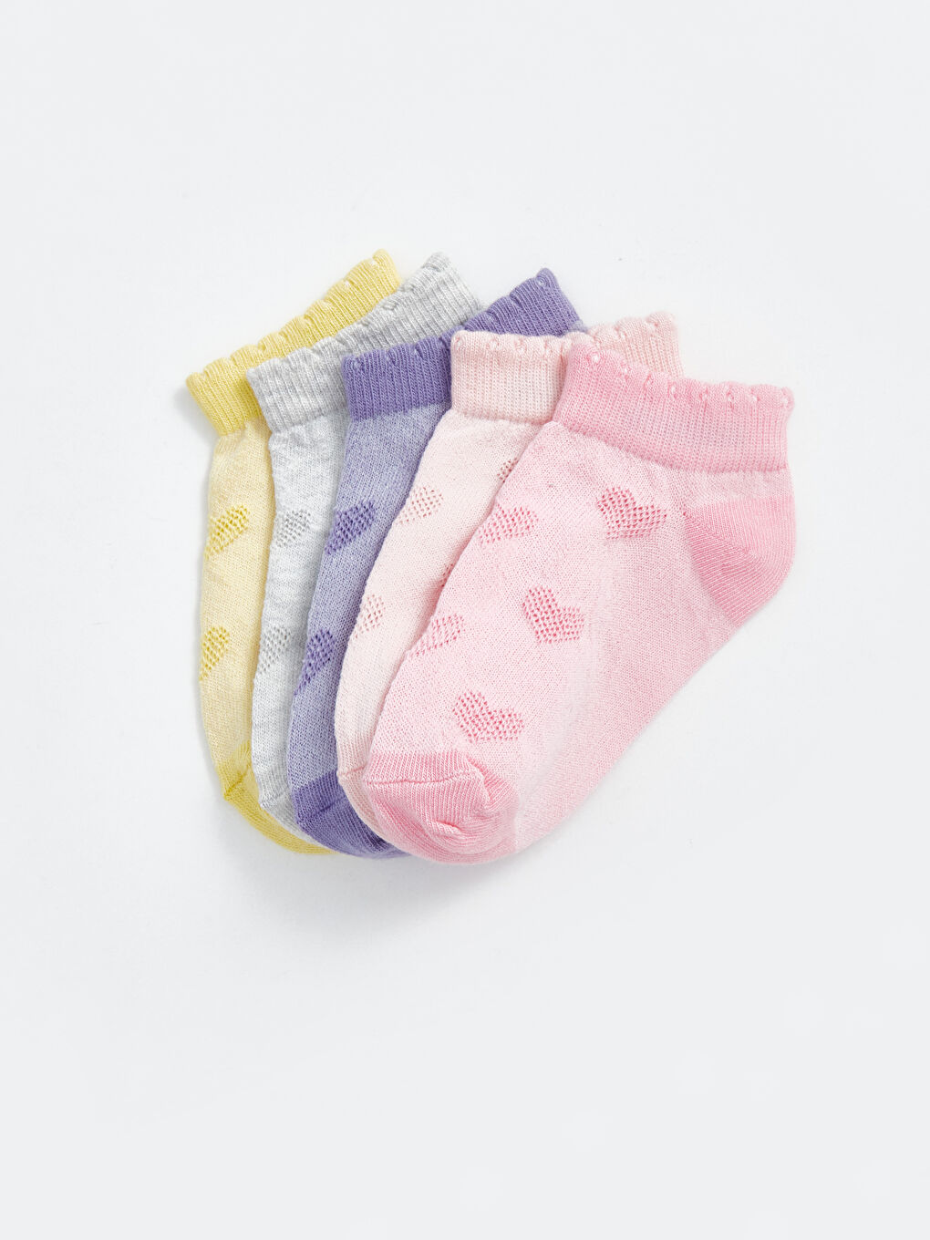 Patterned Baby Girls' Trainer Socks 5-Pack-1