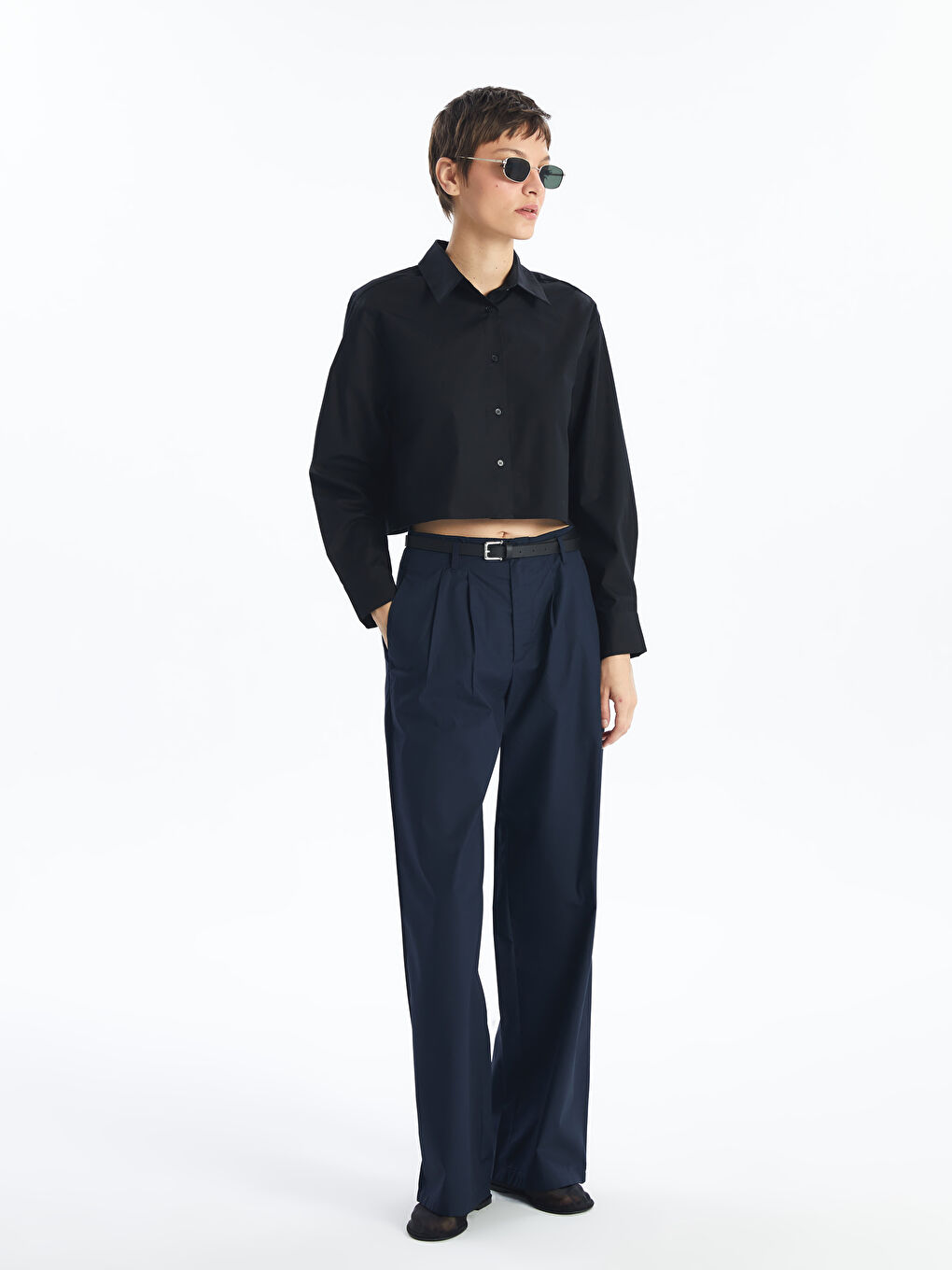 Plain Long Sleeve Oversize Women's Shirt -S4GP02Z8-CVL