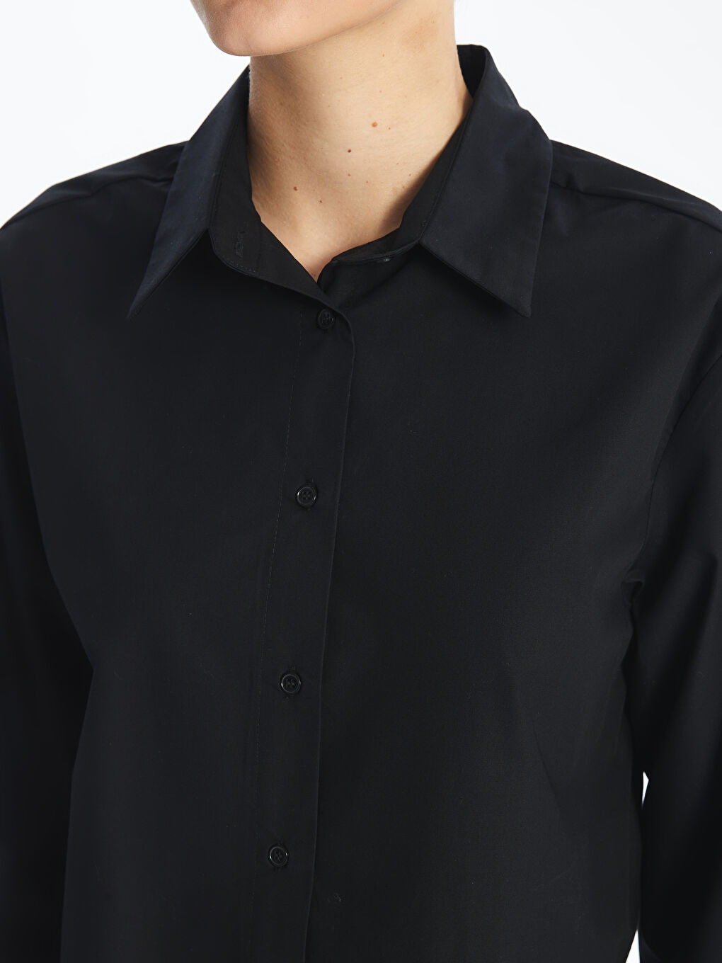 Plain Long Sleeve Oversize Women's Shirt -S4GP02Z8-CVL