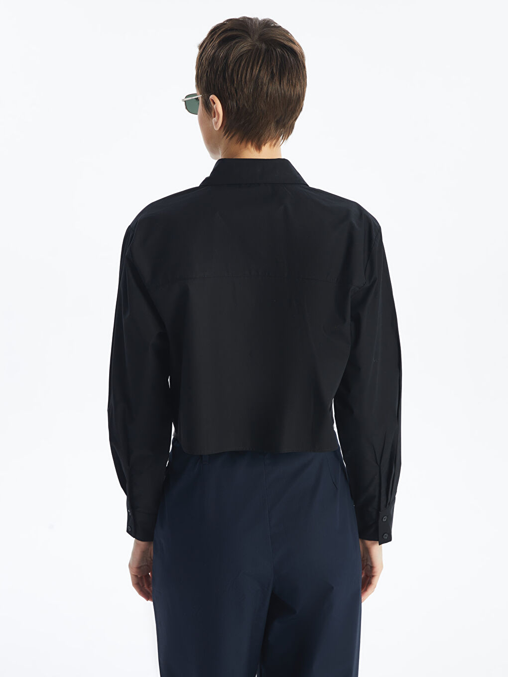 Plain Long Sleeve Oversize Women's Shirt -S4GP02Z8-CVL